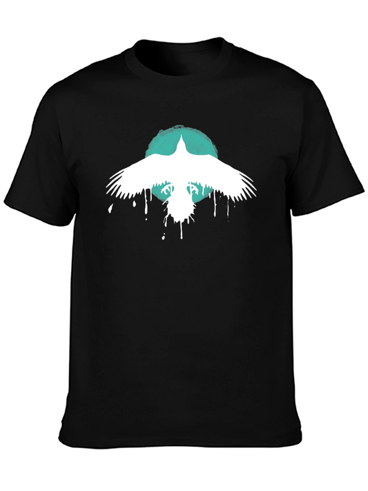 Raven Graphic Tee - Black Cotton Blend