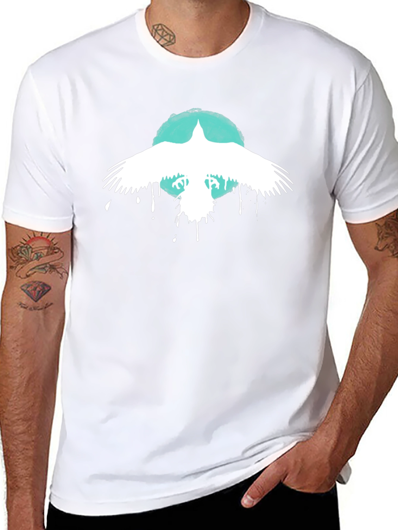 Raven Graphic Tee - Black Cotton Blend