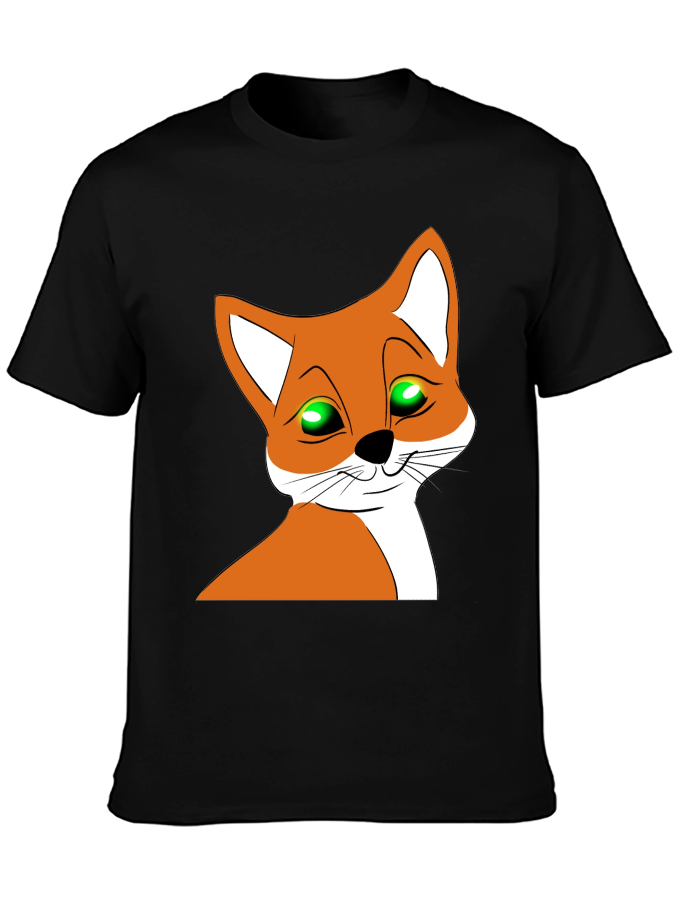 Cool Fox Graphic T-Shirt - Black Crew Neck Tee