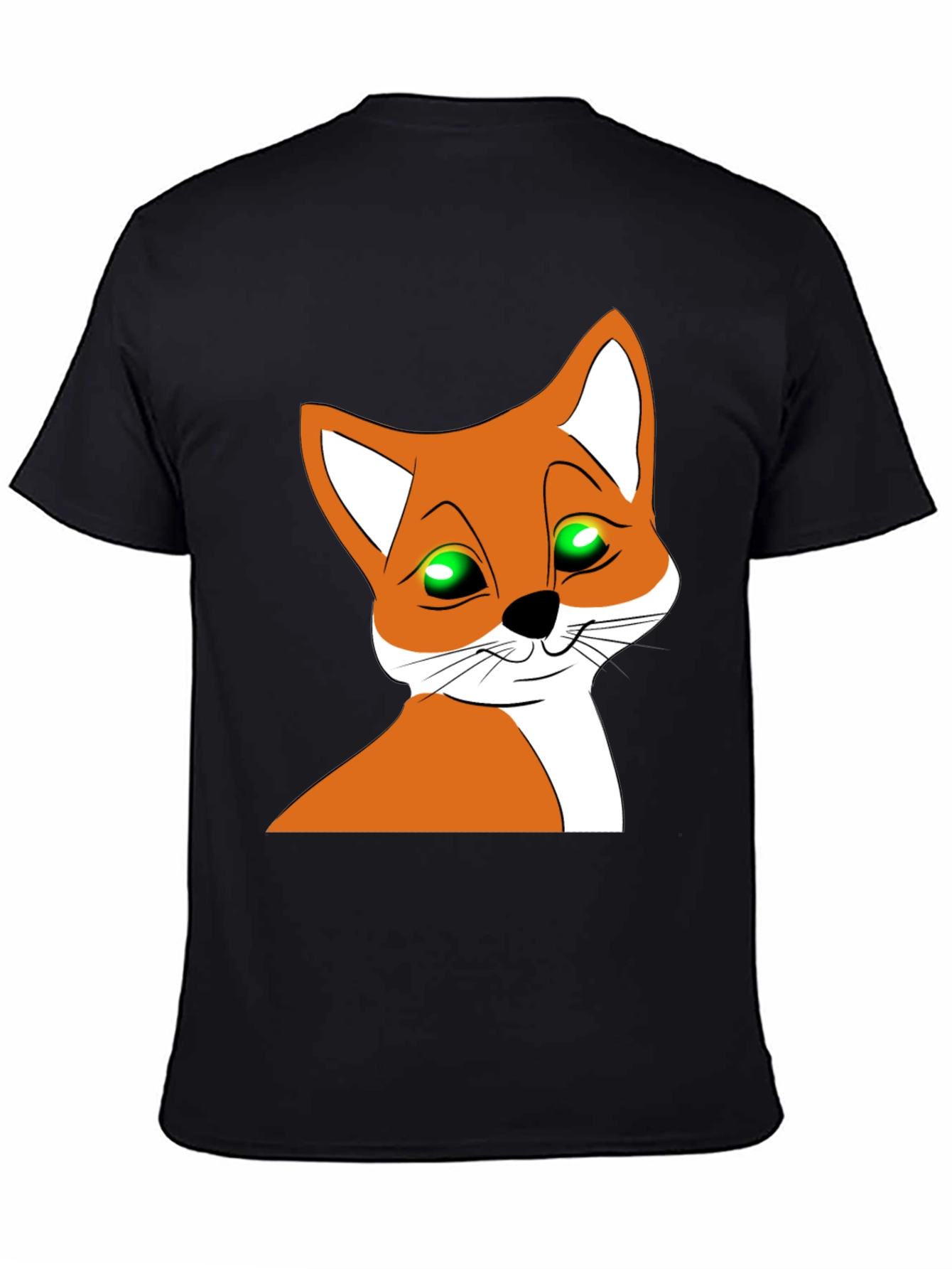 Cool Fox Graphic T-Shirt - Black Crew Neck Tee