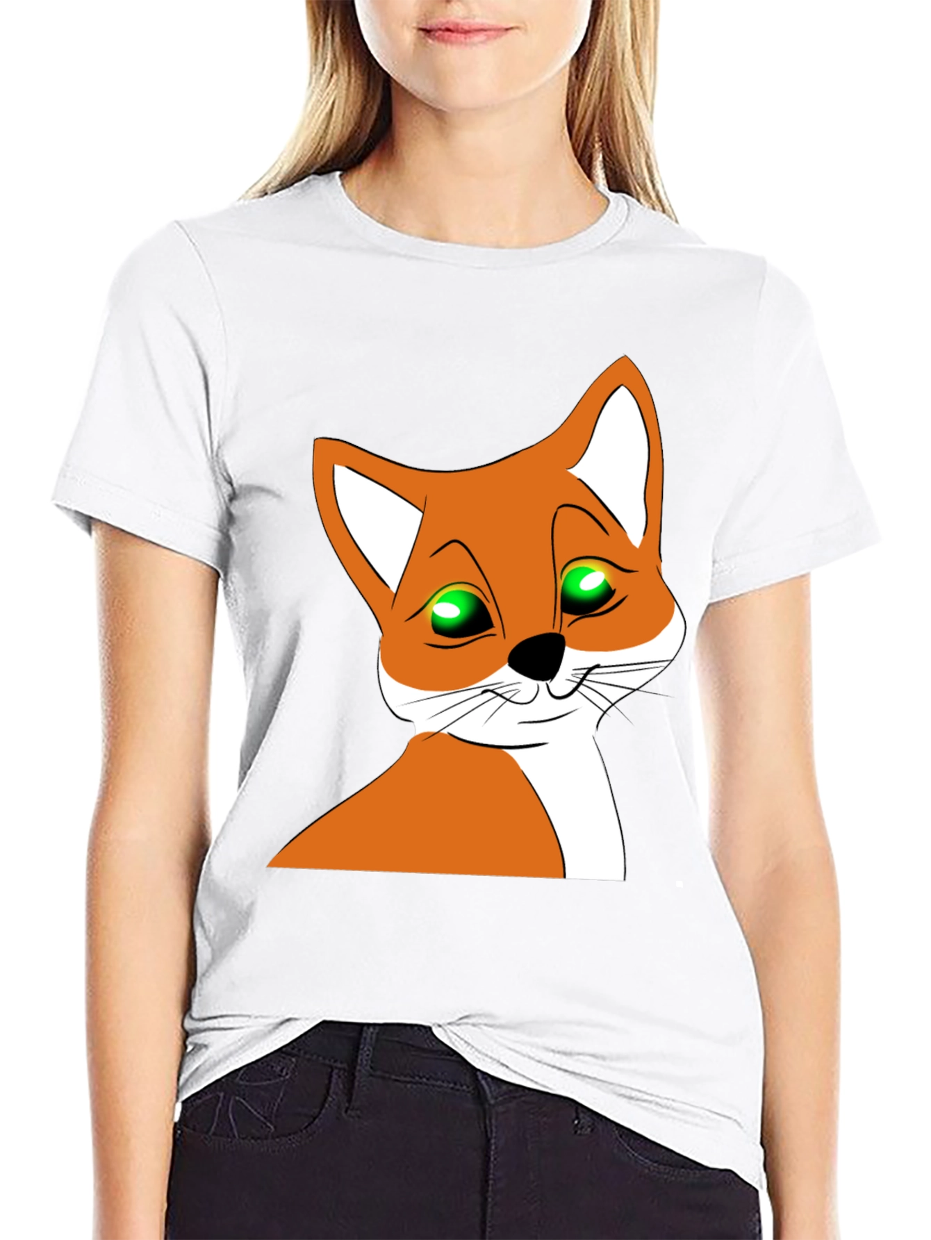 Cool Fox Graphic T-Shirt - Black Crew Neck Tee
