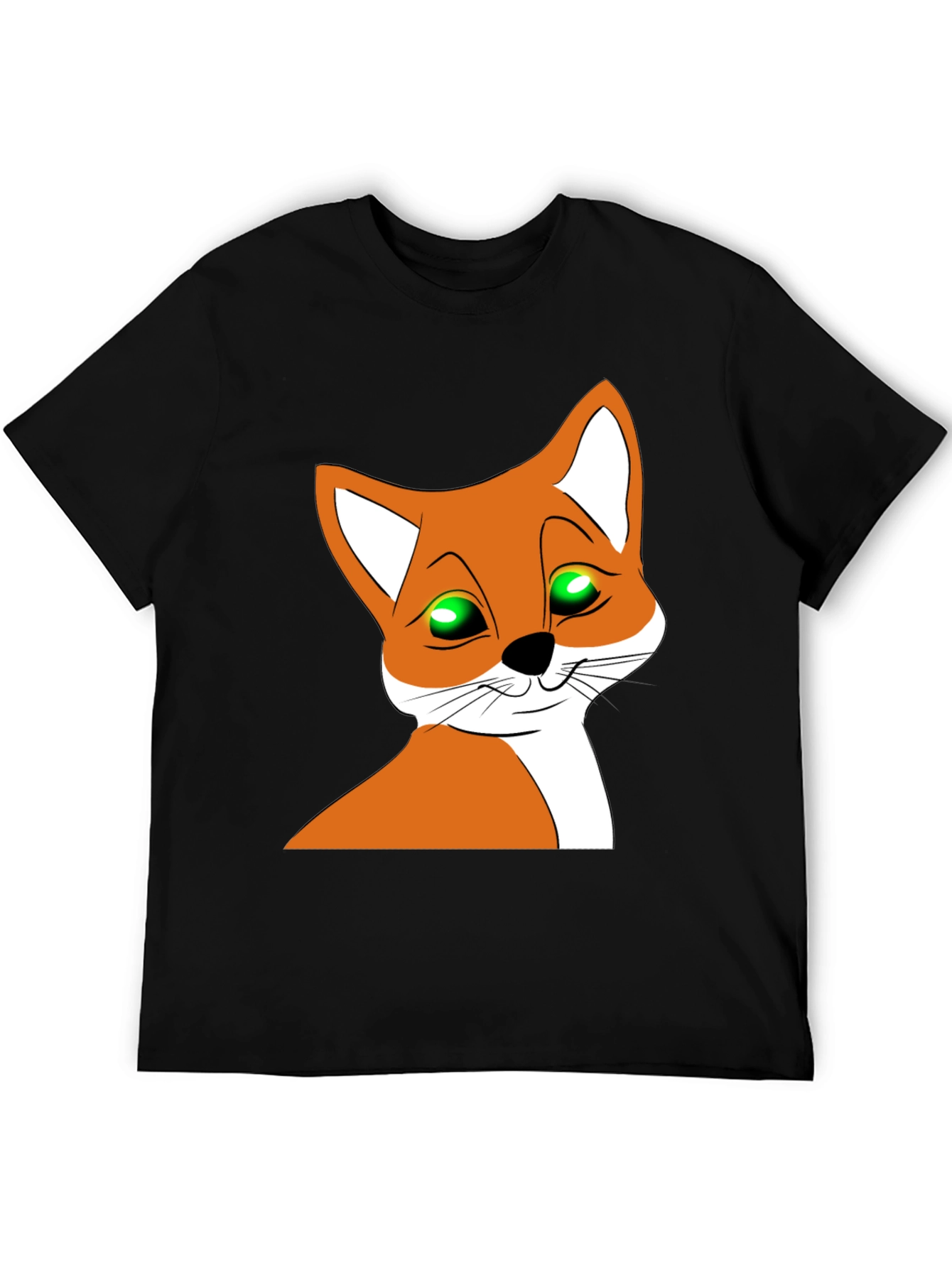 Cool Fox Graphic T-Shirt - Black Crew Neck Tee