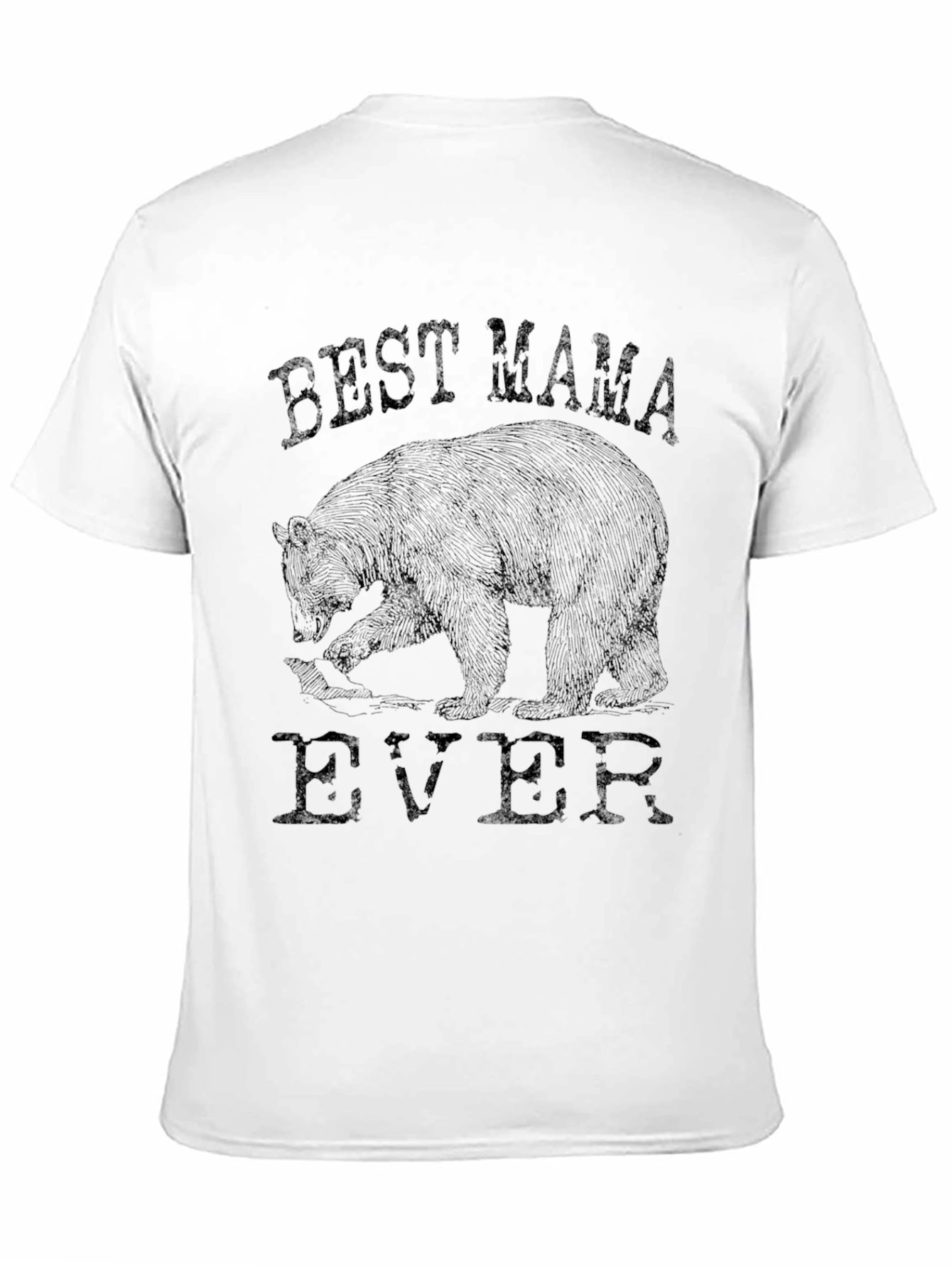 Best Mama Ever Bear T-Shirt - Black