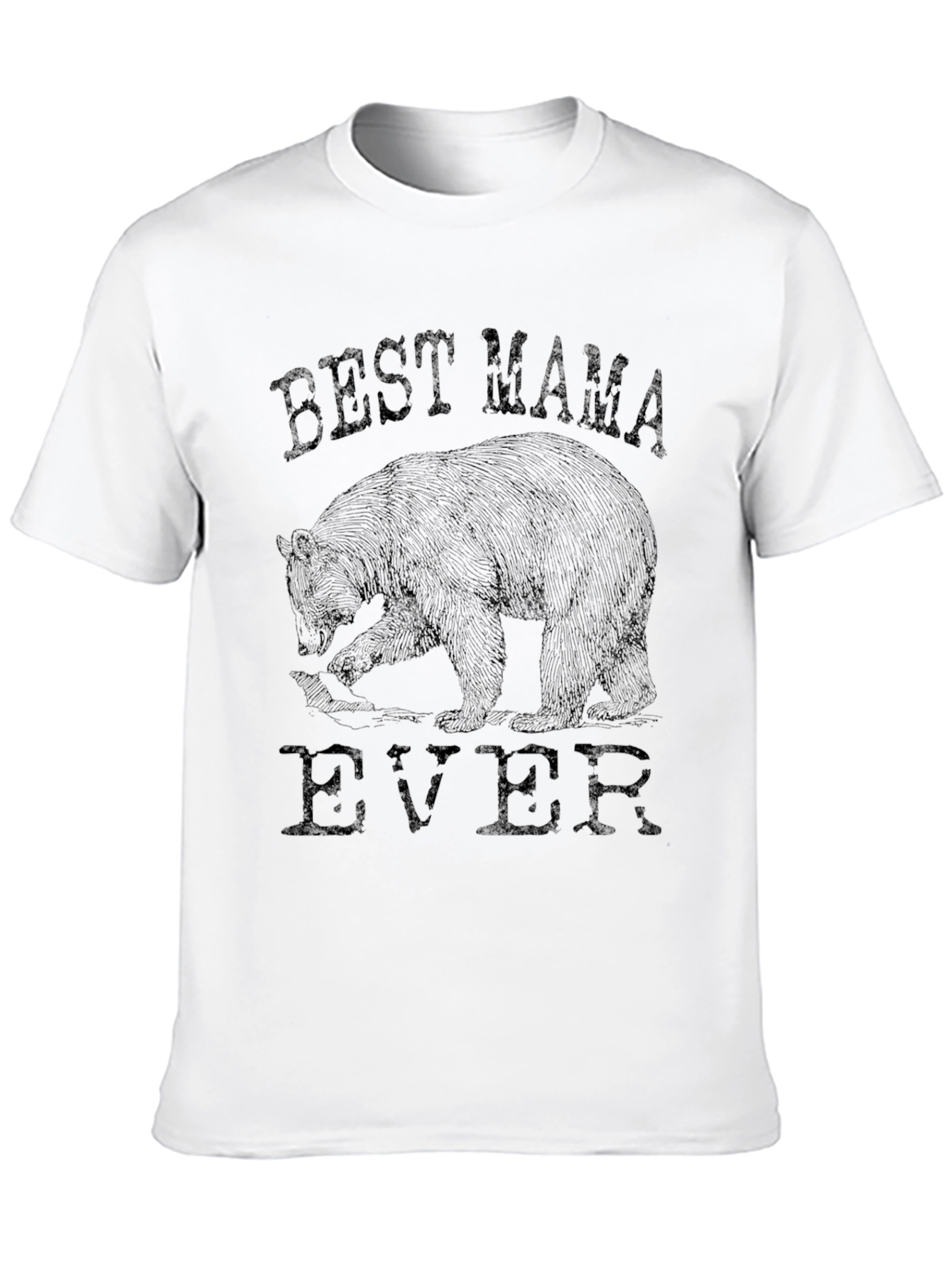 Best Mama Ever Bear T-Shirt - Black