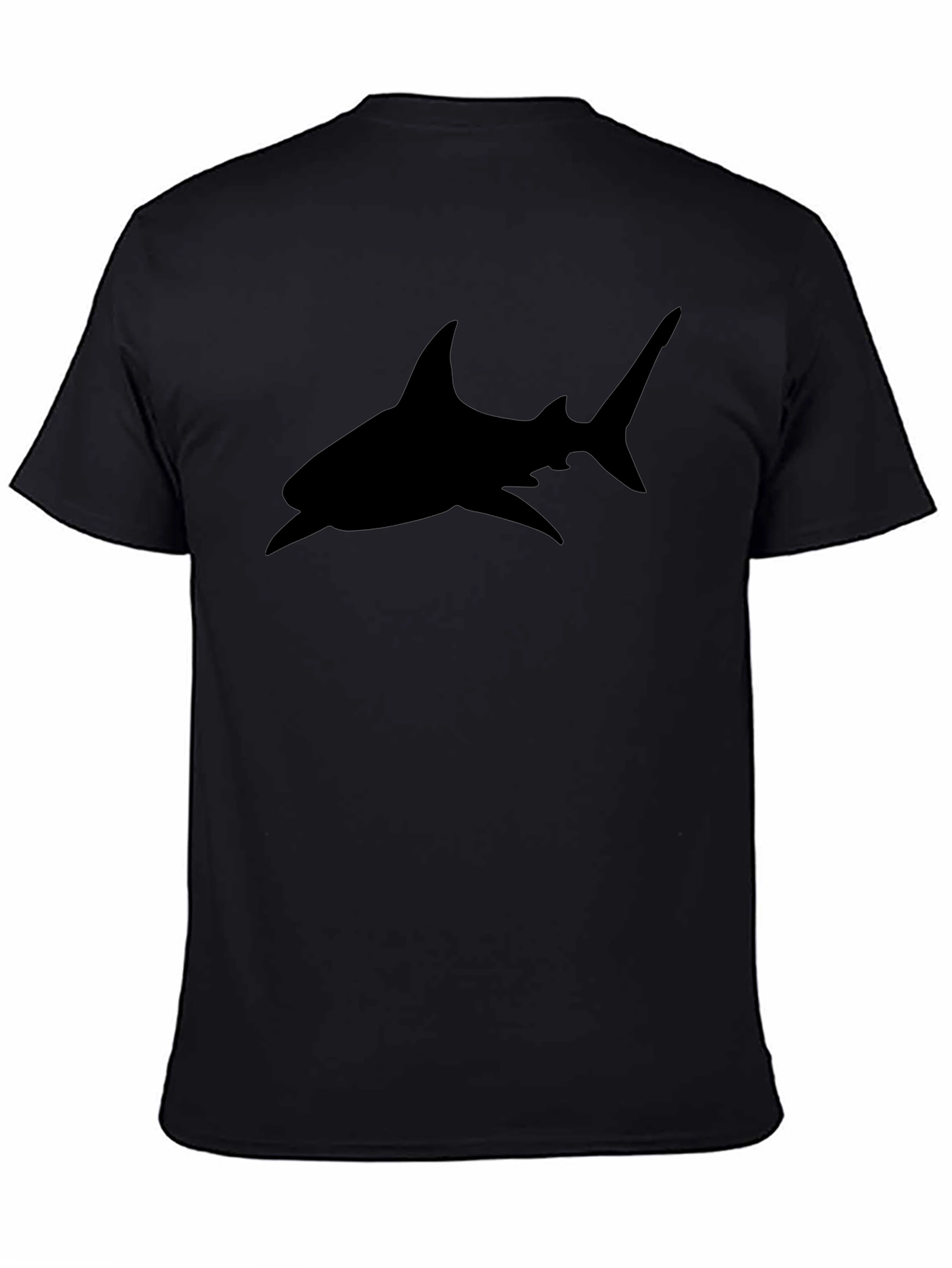Mens Black Shark Graphic Tee - Casual Comfort