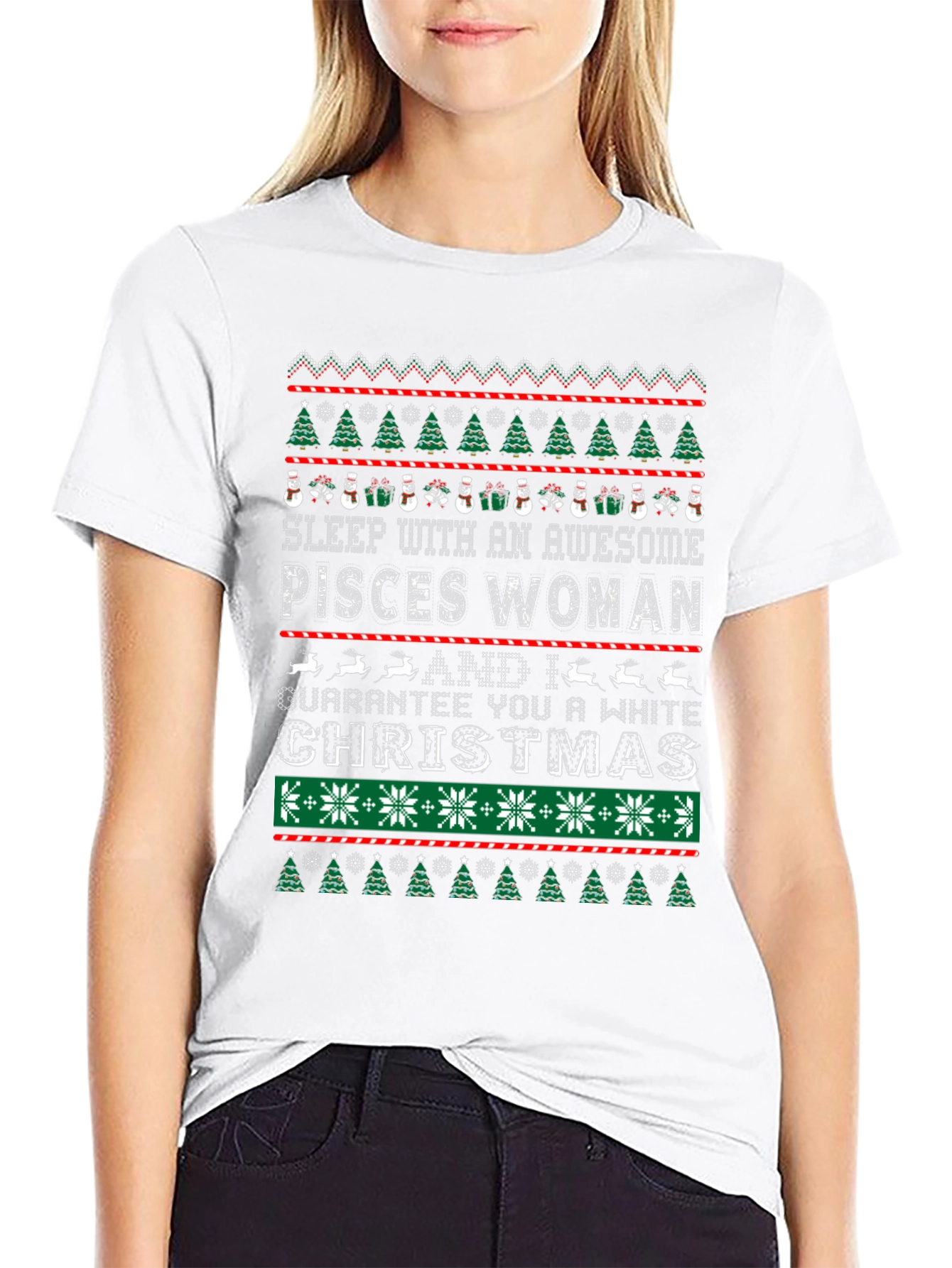 Pisces Woman Ugly Christmas Sweater T-Shirt