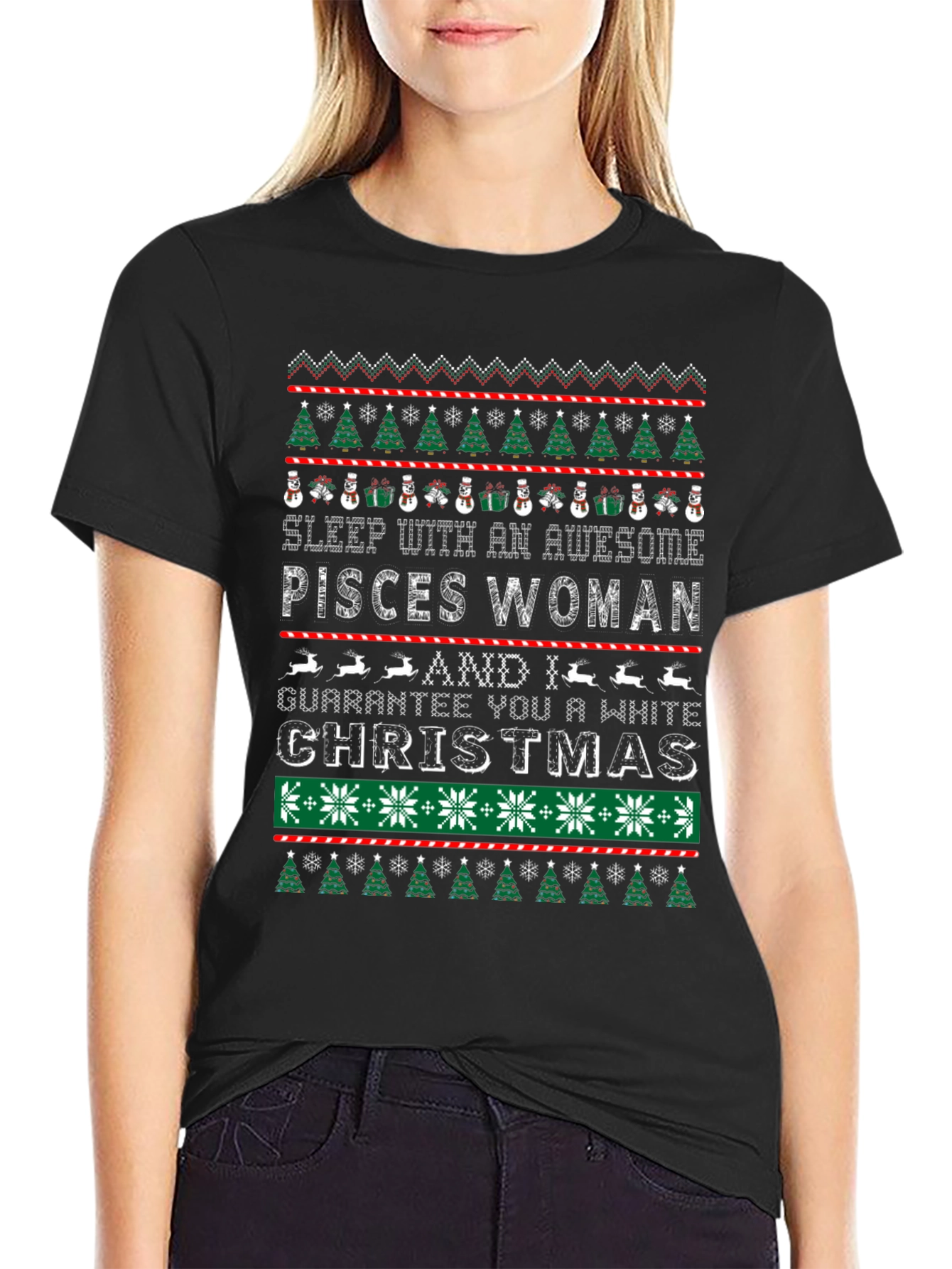Pisces Woman Ugly Christmas Sweater T-Shirt