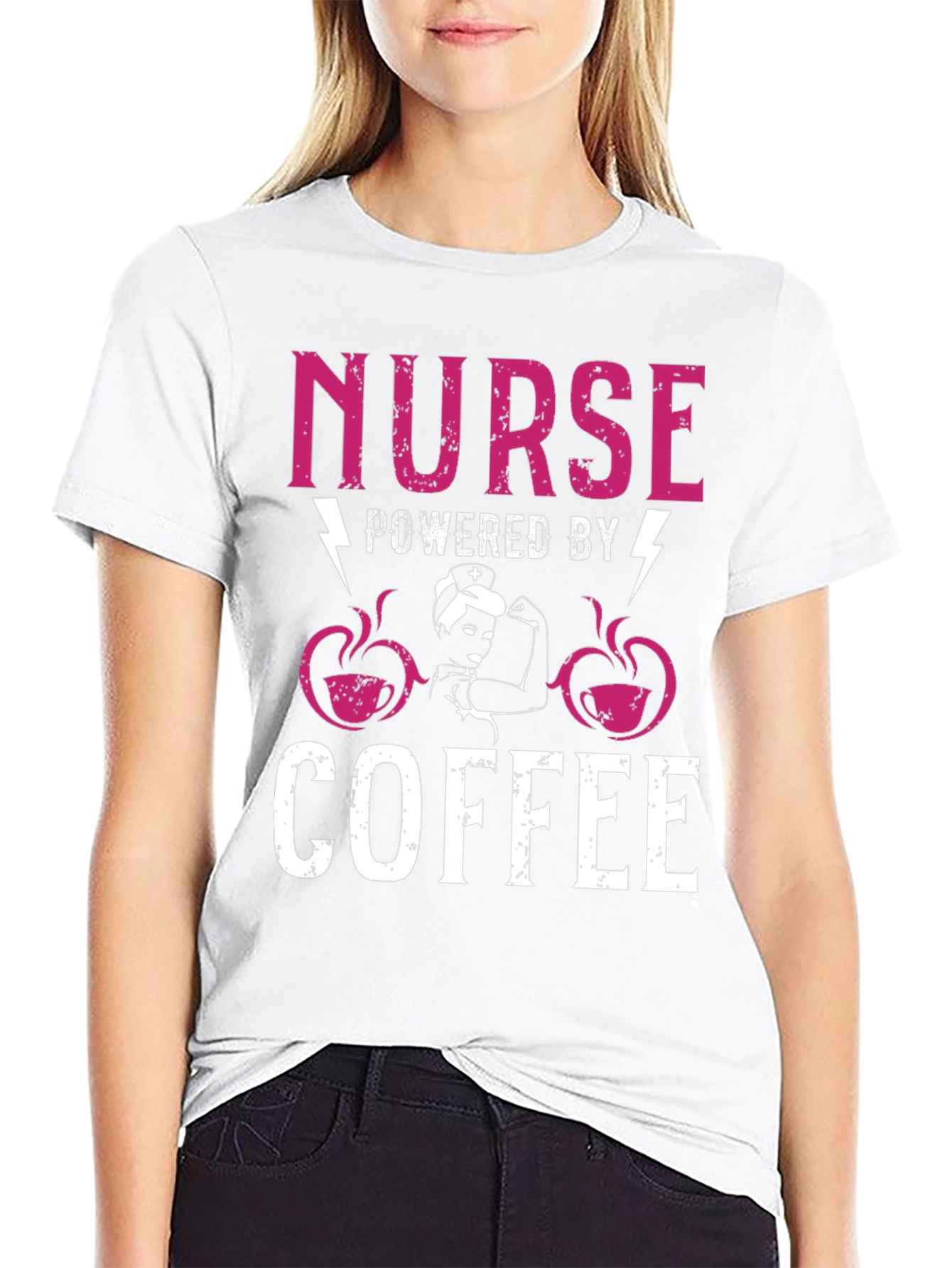 Nurse Powered by Coffee Graphic Tee