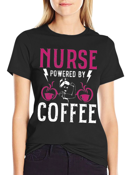 Nurse Powered by Coffee Graphic Tee