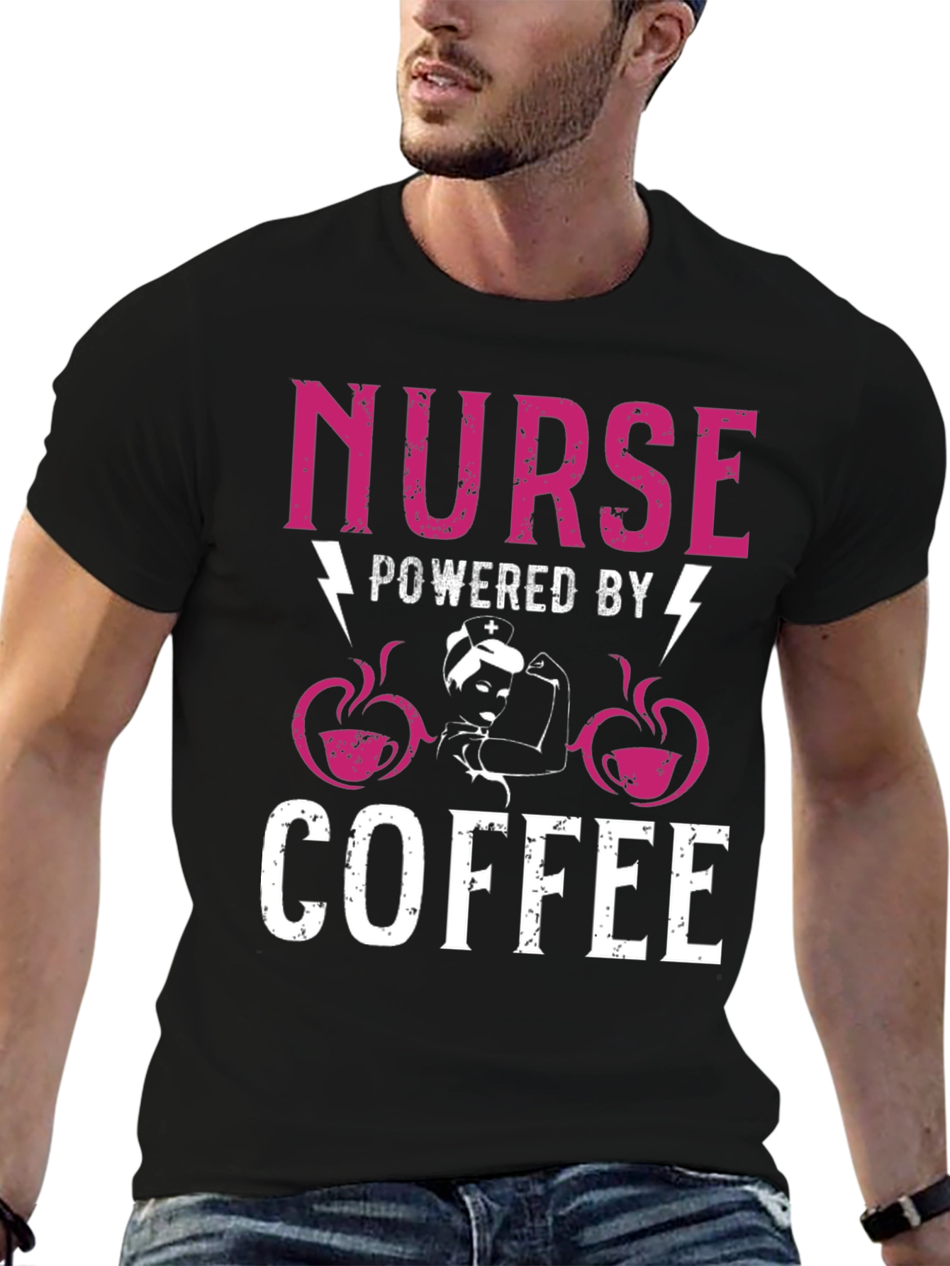 Nurse Powered by Coffee Graphic Tee