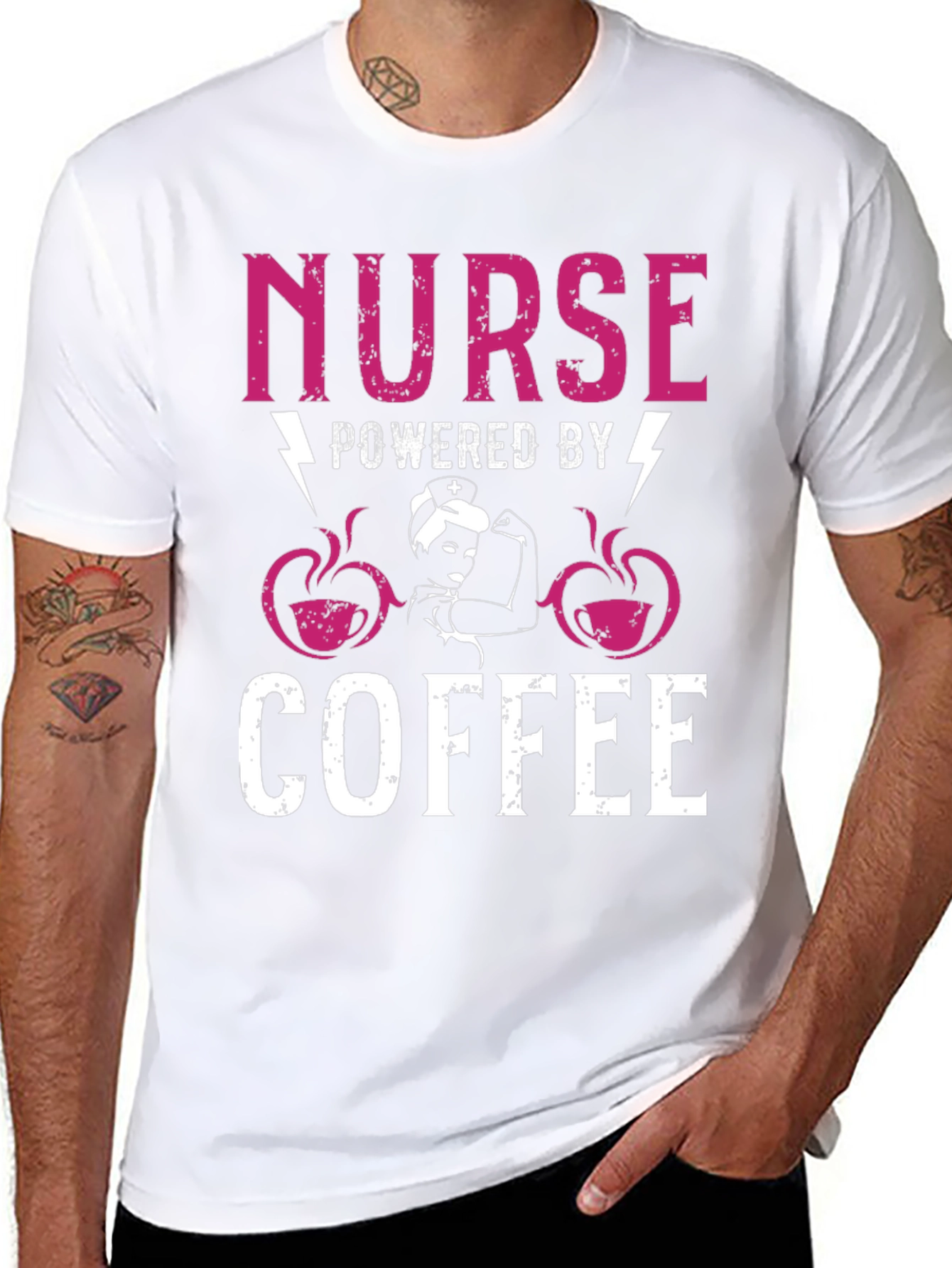 Nurse Powered by Coffee Graphic Tee