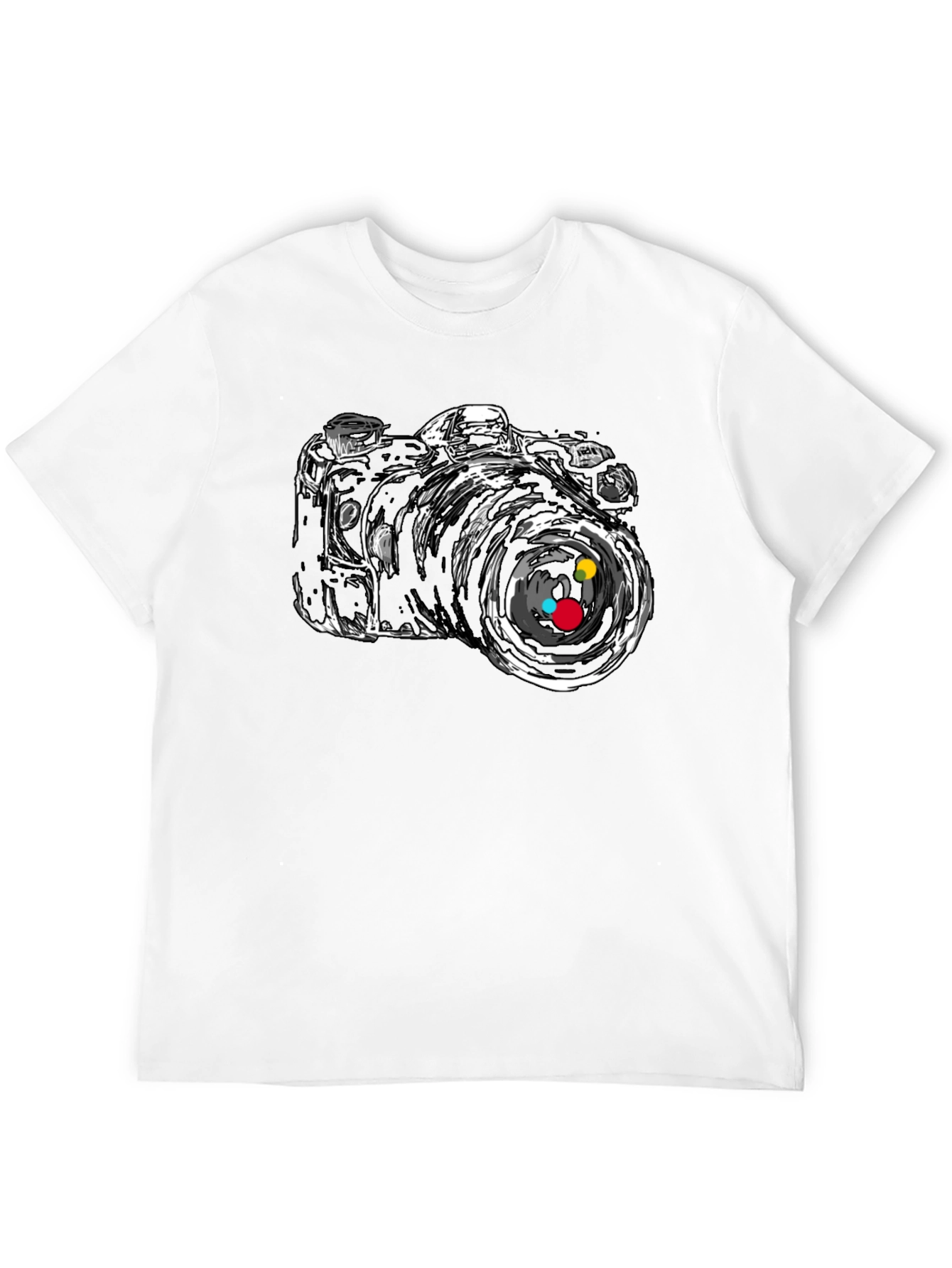 Camera Graphic Tee - Stylish Black T-Shirt