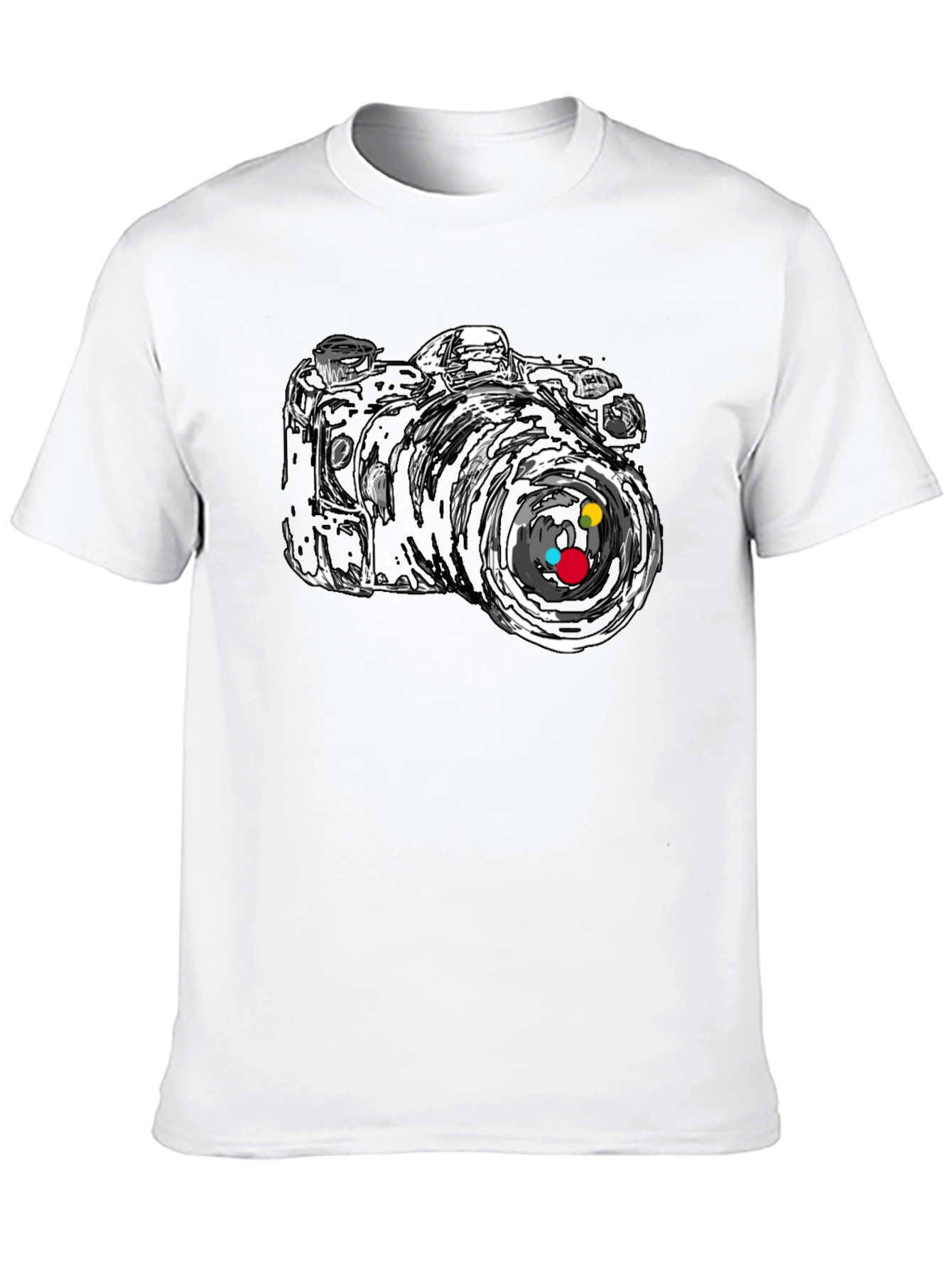 Camera Graphic Tee - Stylish Black T-Shirt