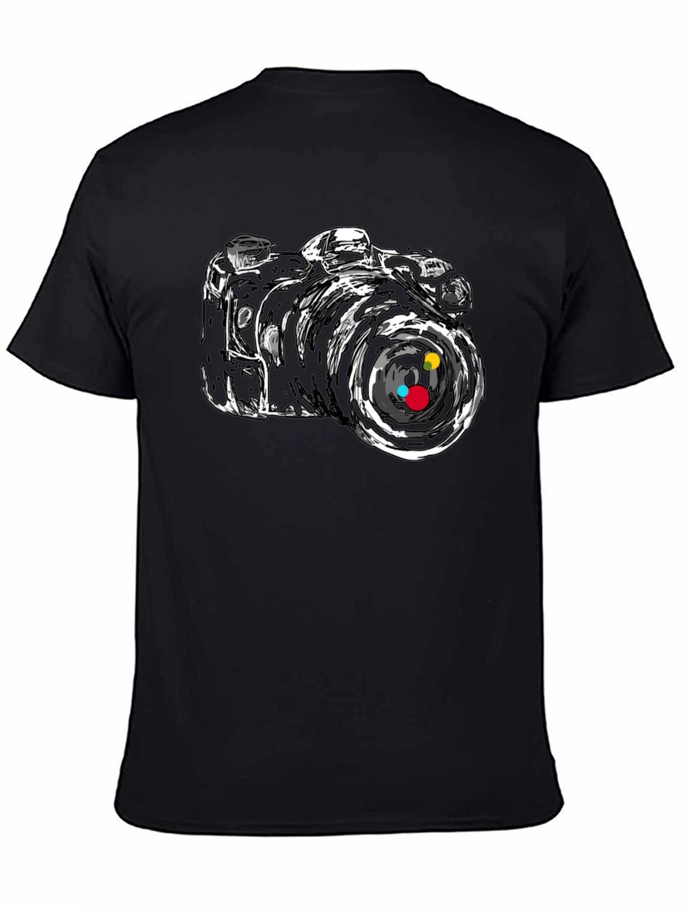 Camera Graphic Tee - Stylish Black T-Shirt