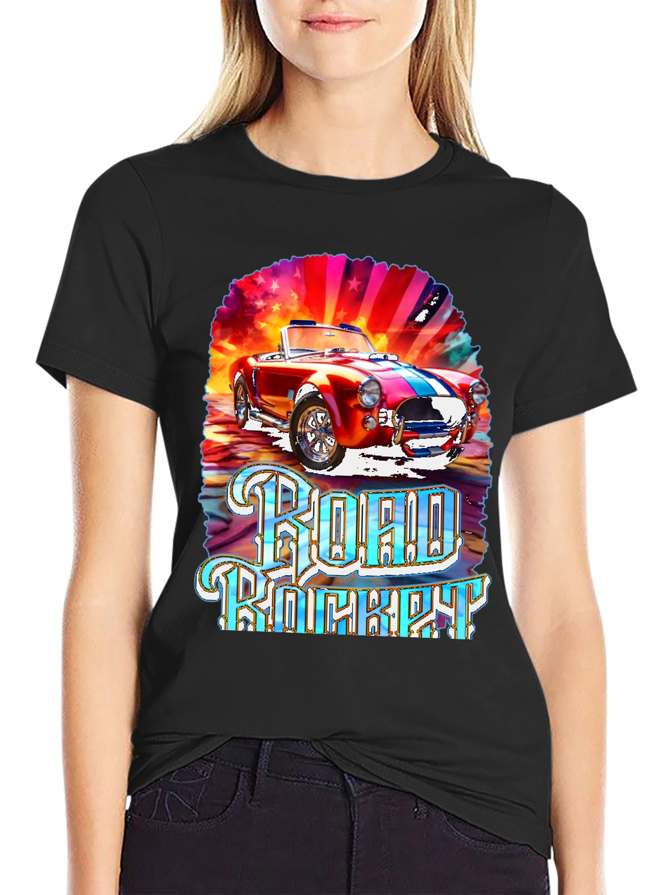 Road Rocket Car Graphic T-Shirt