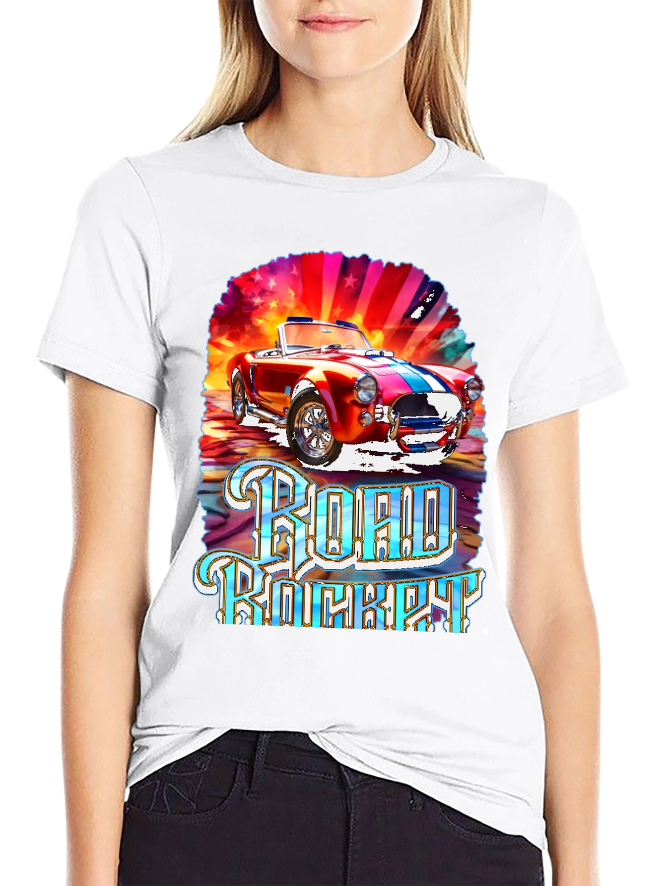 Road Rocket Car Graphic T-Shirt
