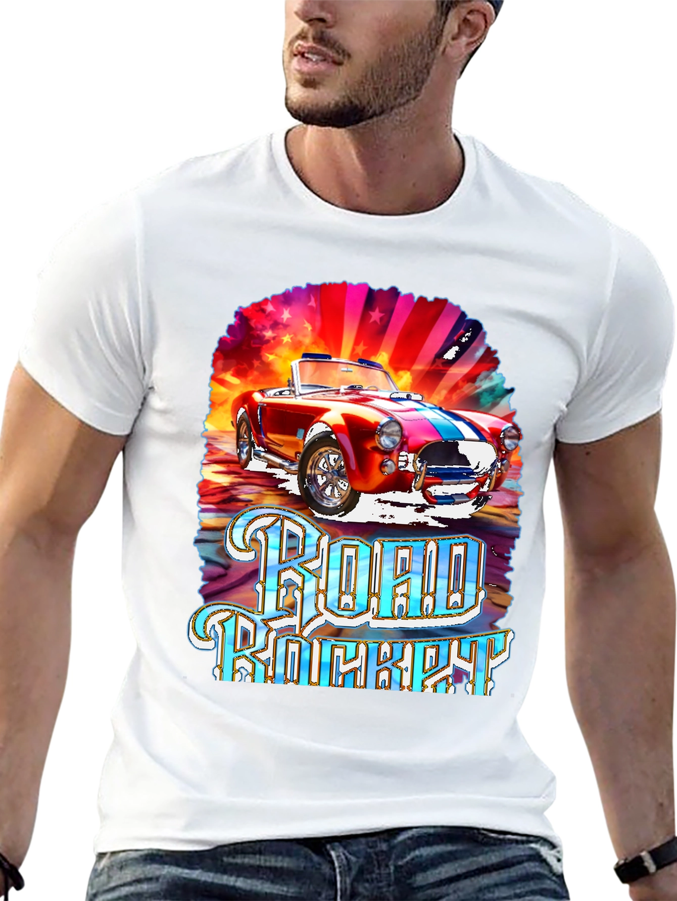 Road Rocket Car Graphic T-Shirt