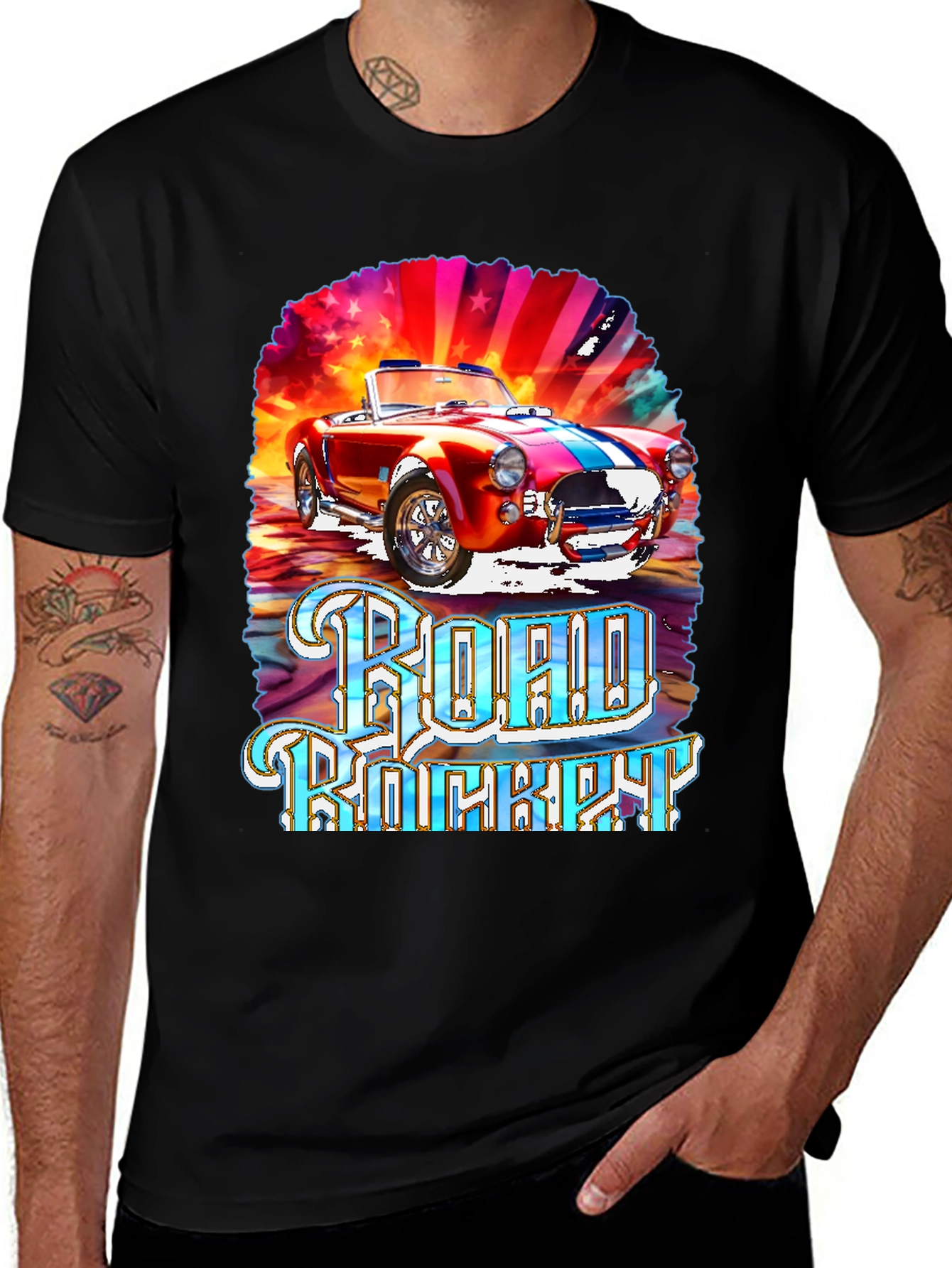 Road Rocket Car Graphic T-Shirt