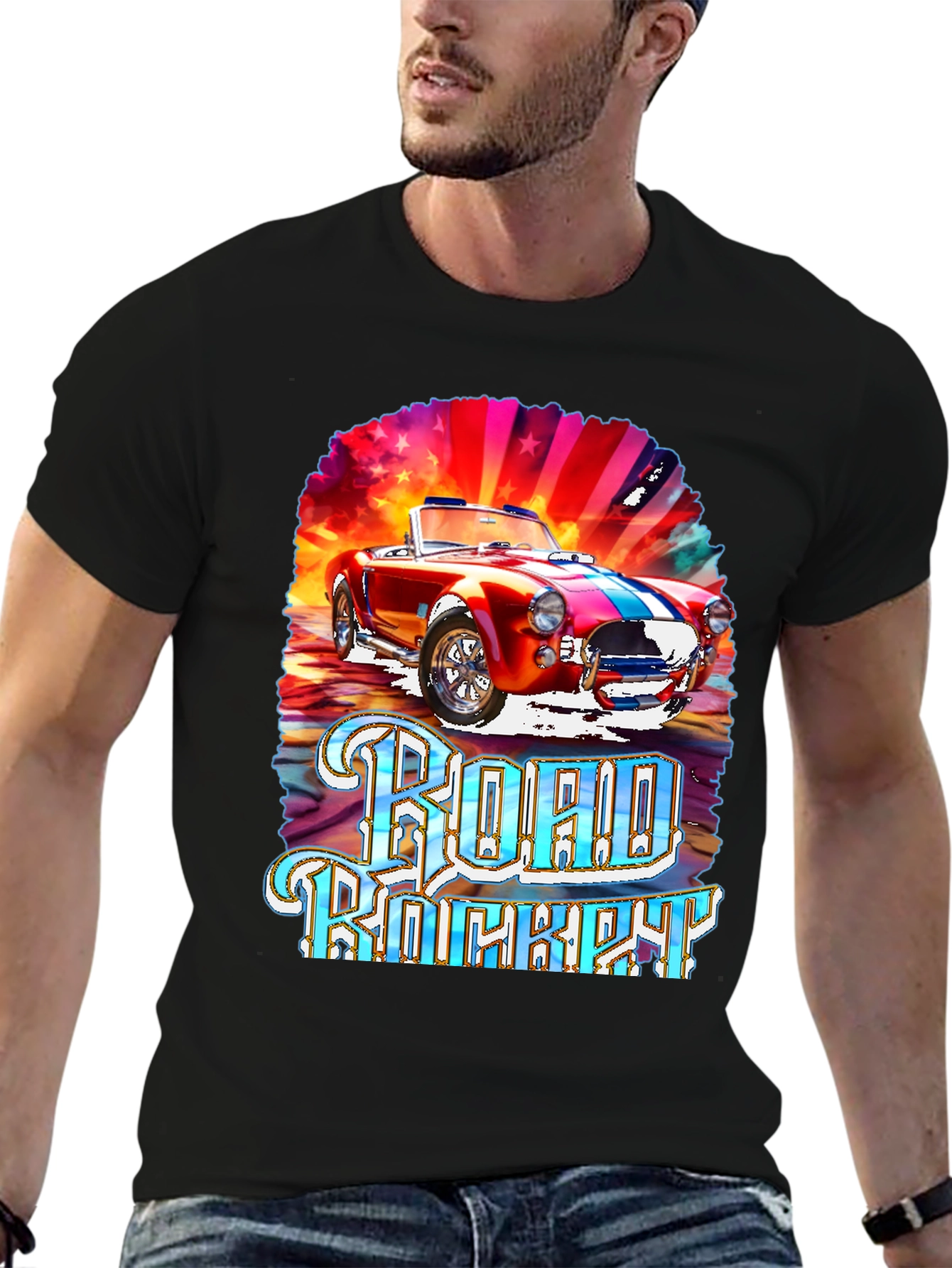 Road Rocket Car Graphic T-Shirt