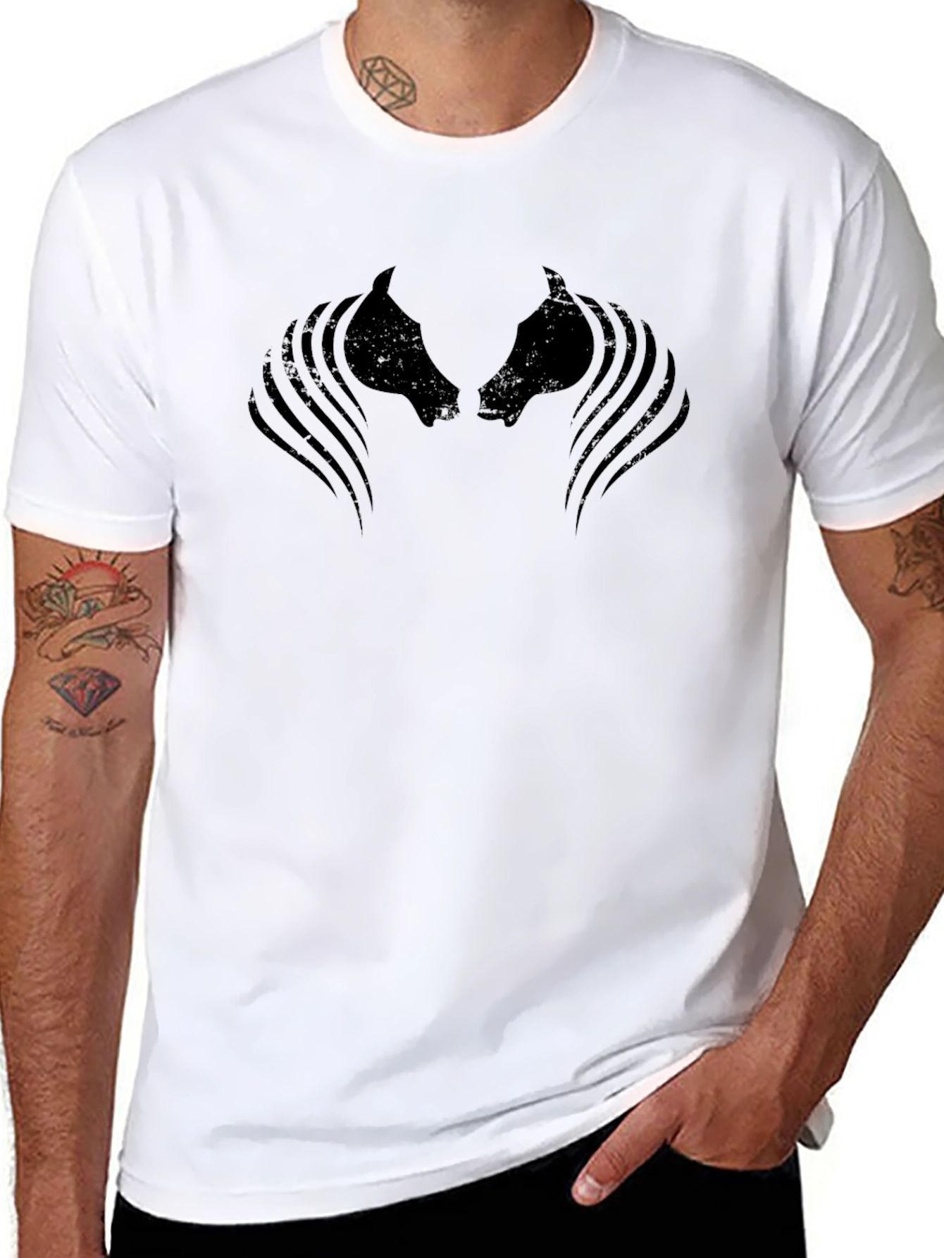 Black Horse Silhouette Graphic Tee