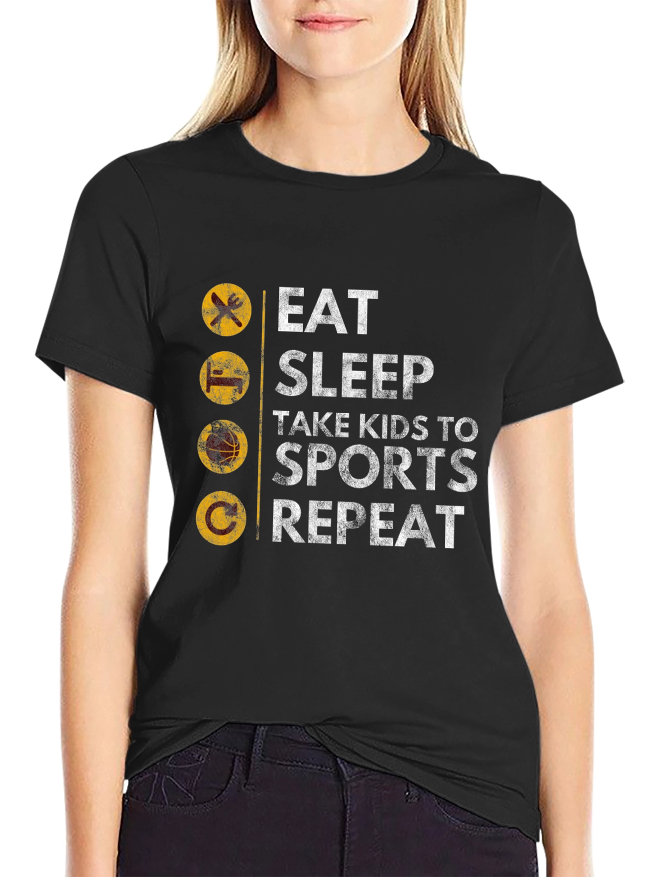 Eat Sleep Sports Repeat Mens Graphic Tee