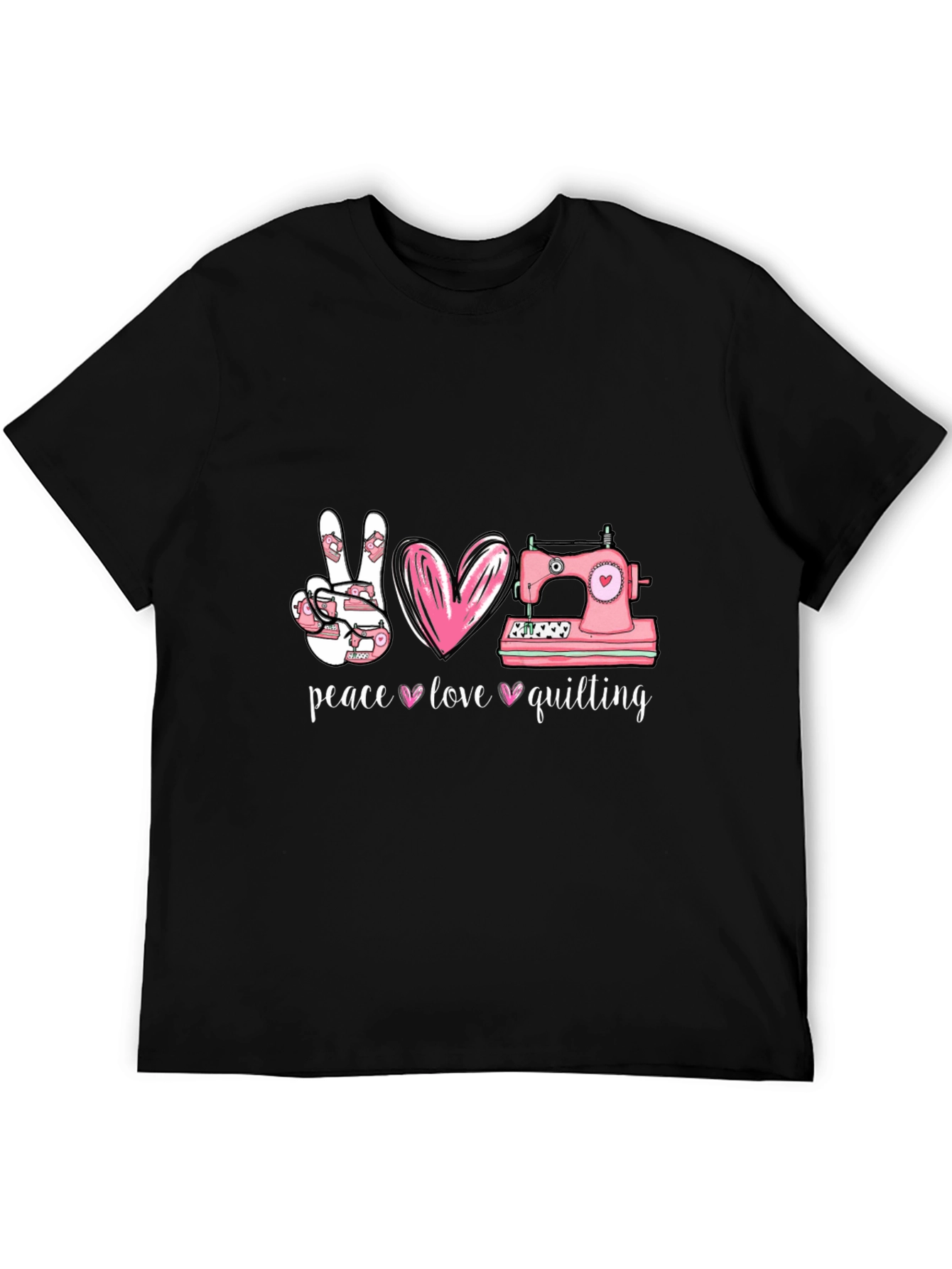 Peace Love Quilting T-Shirt - Sewing Gift