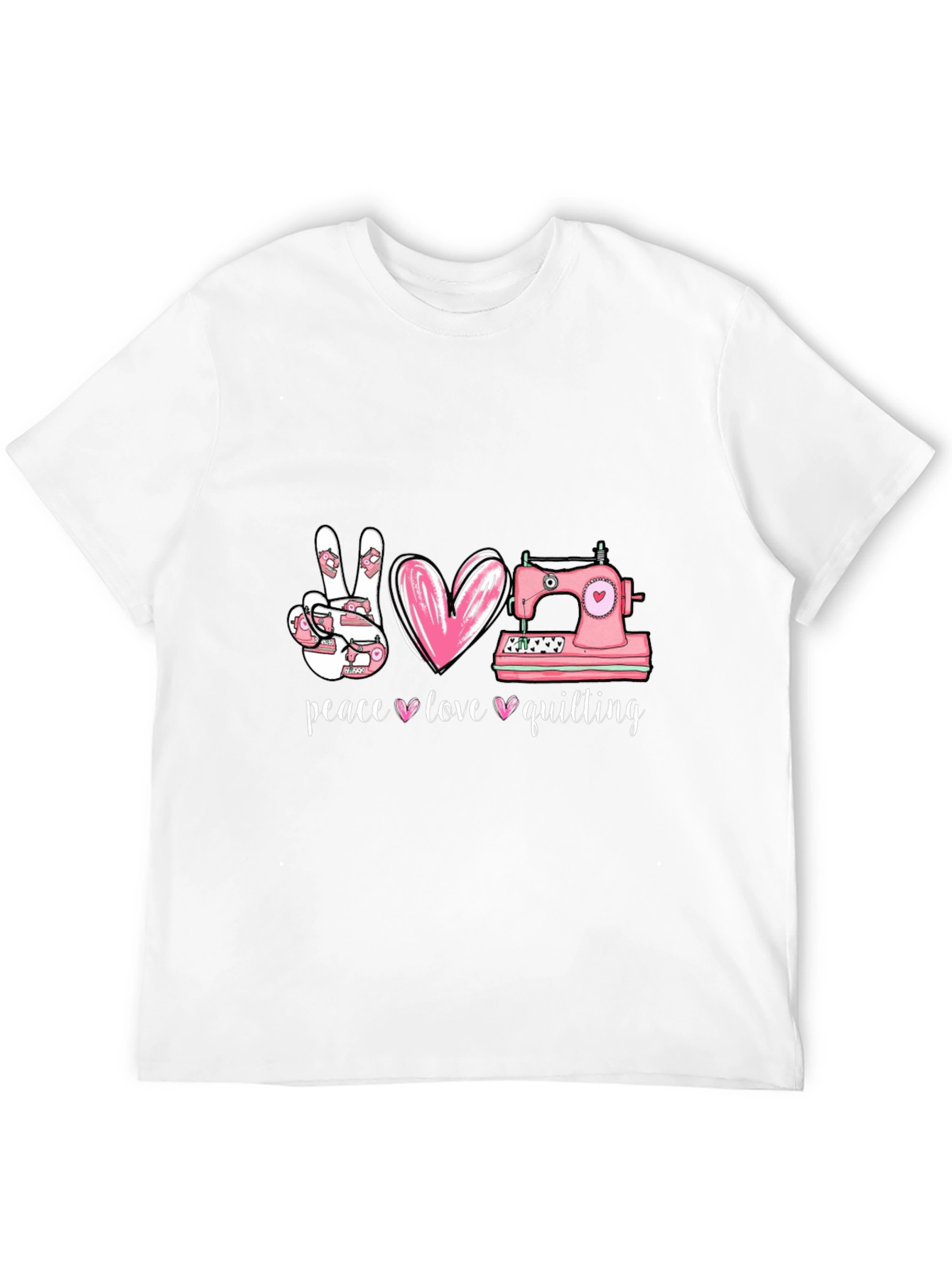 Peace Love Quilting T-Shirt - Sewing Gift