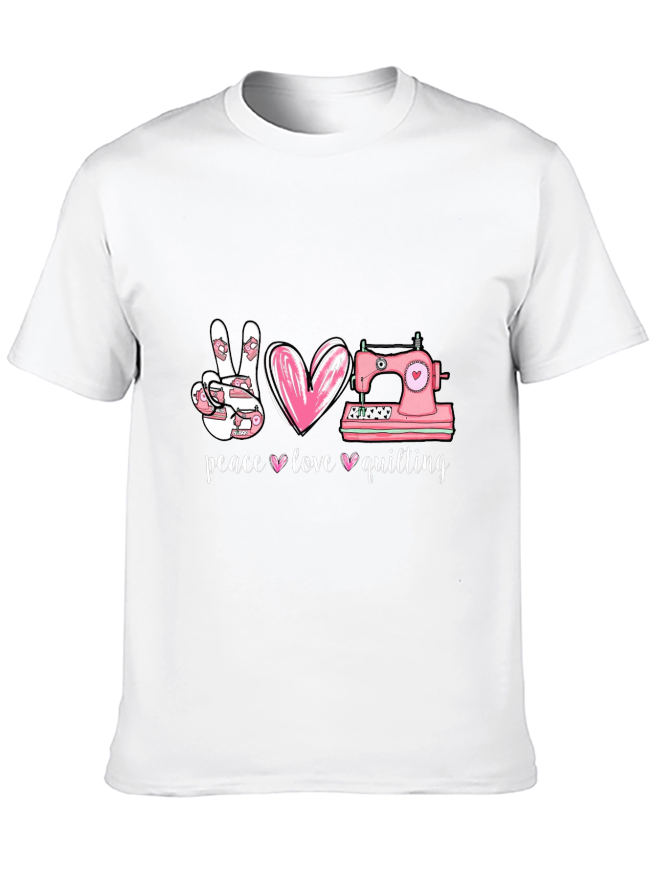 Peace Love Quilting T-Shirt - Sewing Gift