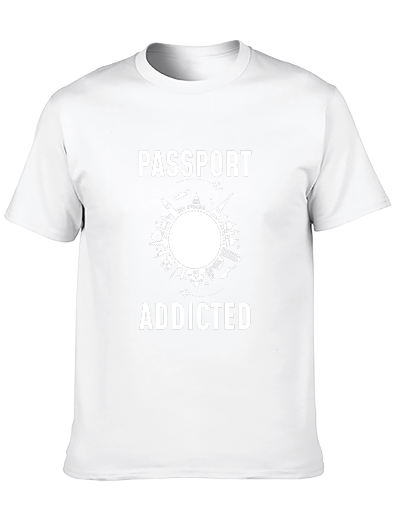 Passport Addicted Black Graphic T-Shirt