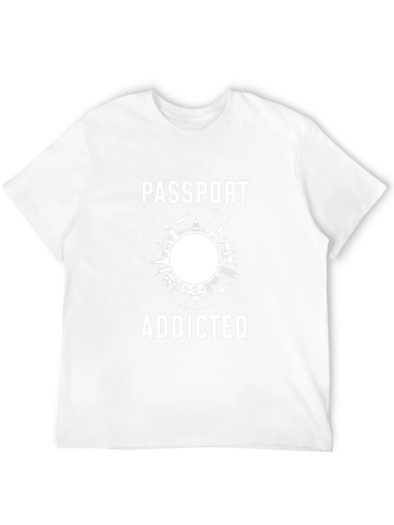Passport Addicted Black Graphic T-Shirt