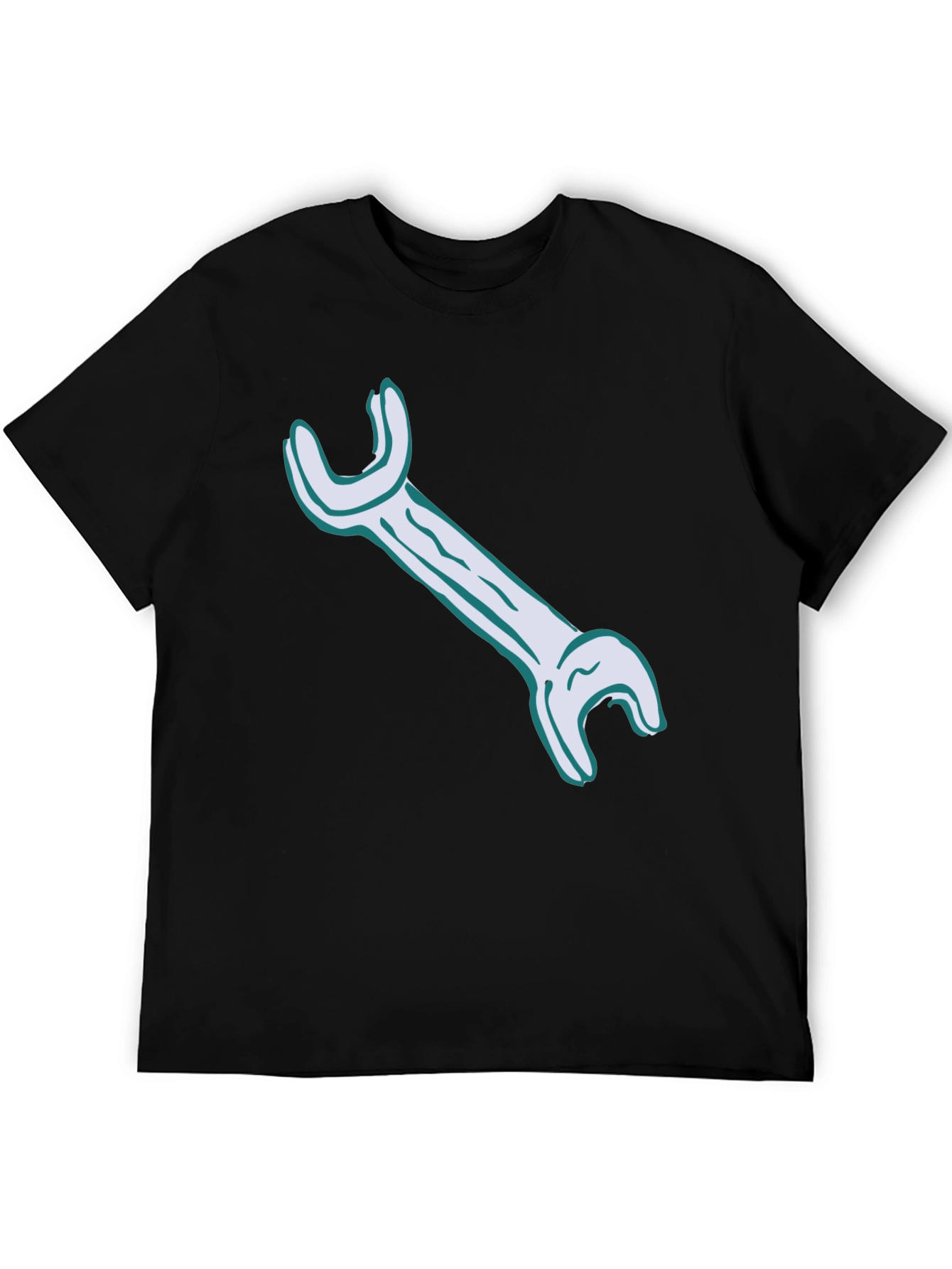 Wrench Graphic Tee - Black Cotton Casual Shirt