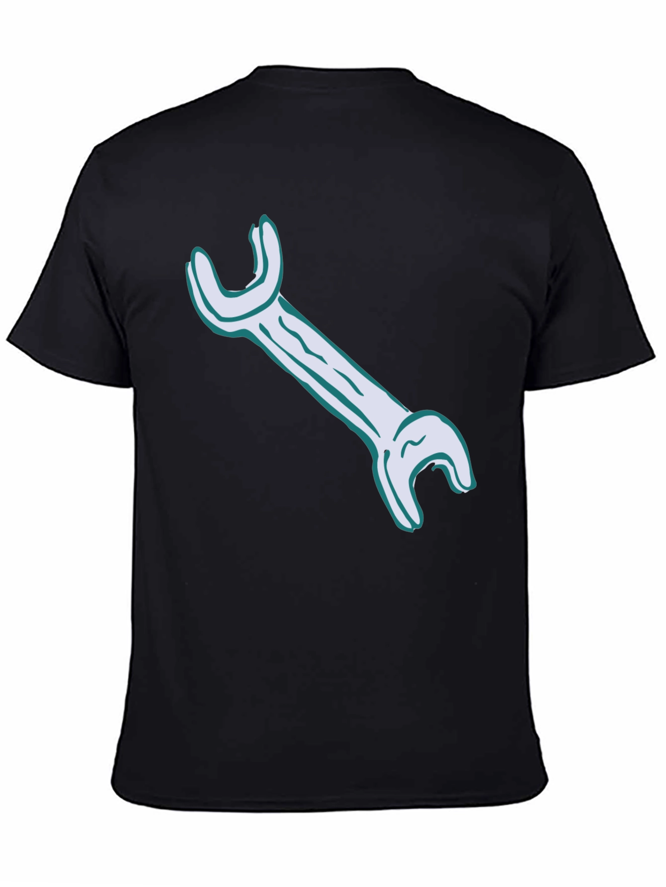 Wrench Graphic Tee - Black Cotton Casual Shirt