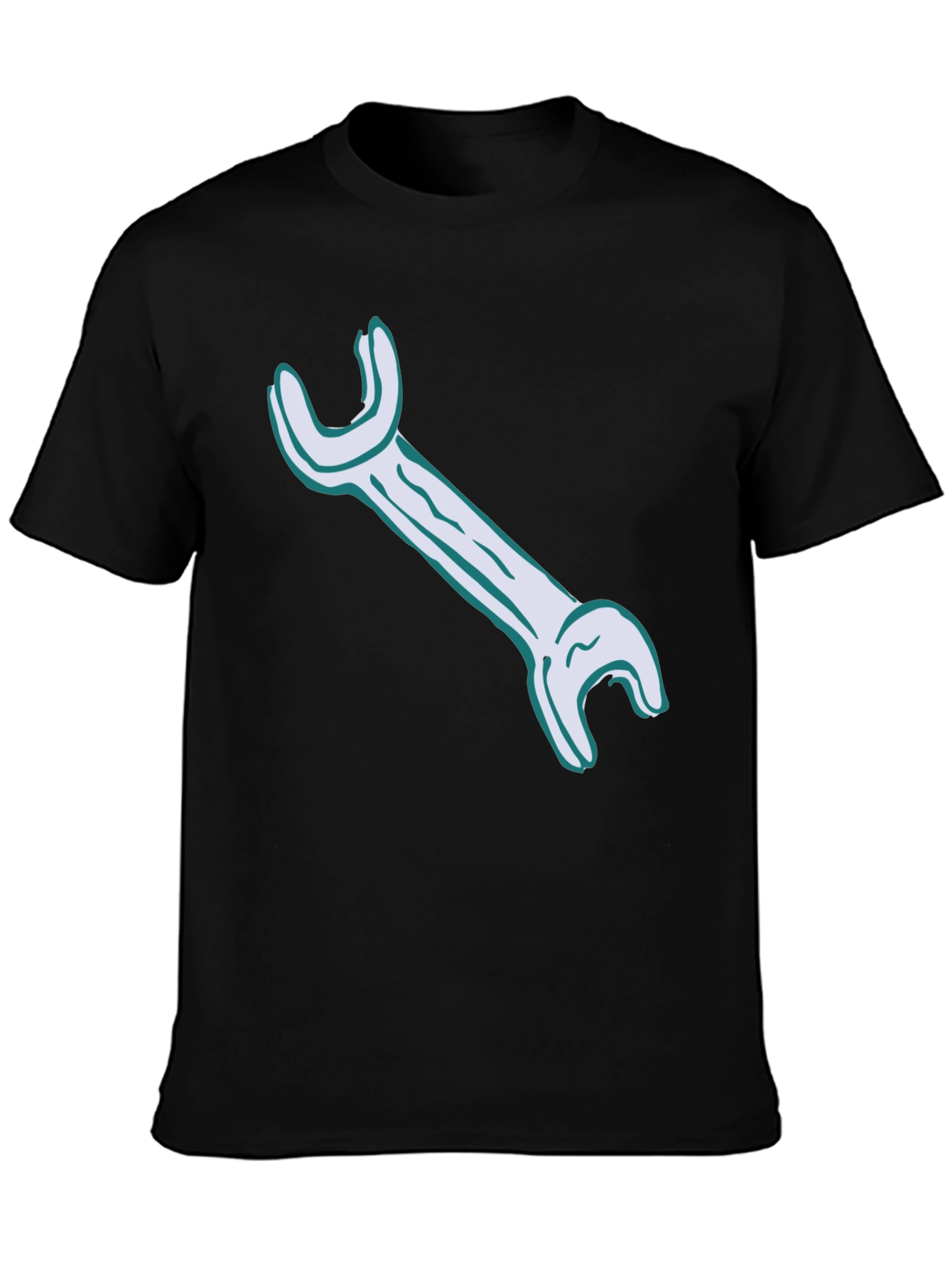Wrench Graphic Tee - Black Cotton Casual Shirt