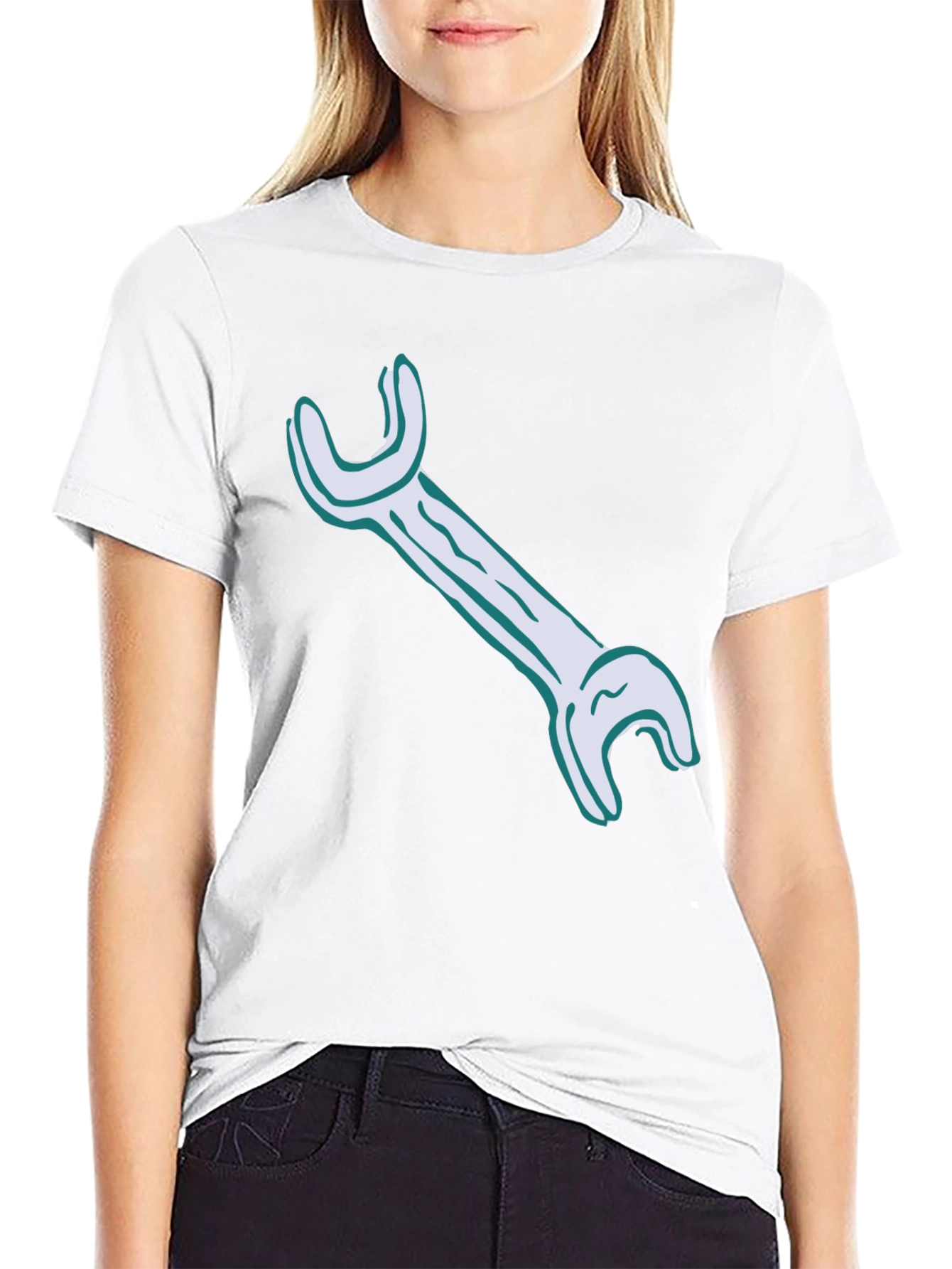 Wrench Graphic Tee - Black Cotton Casual Shirt