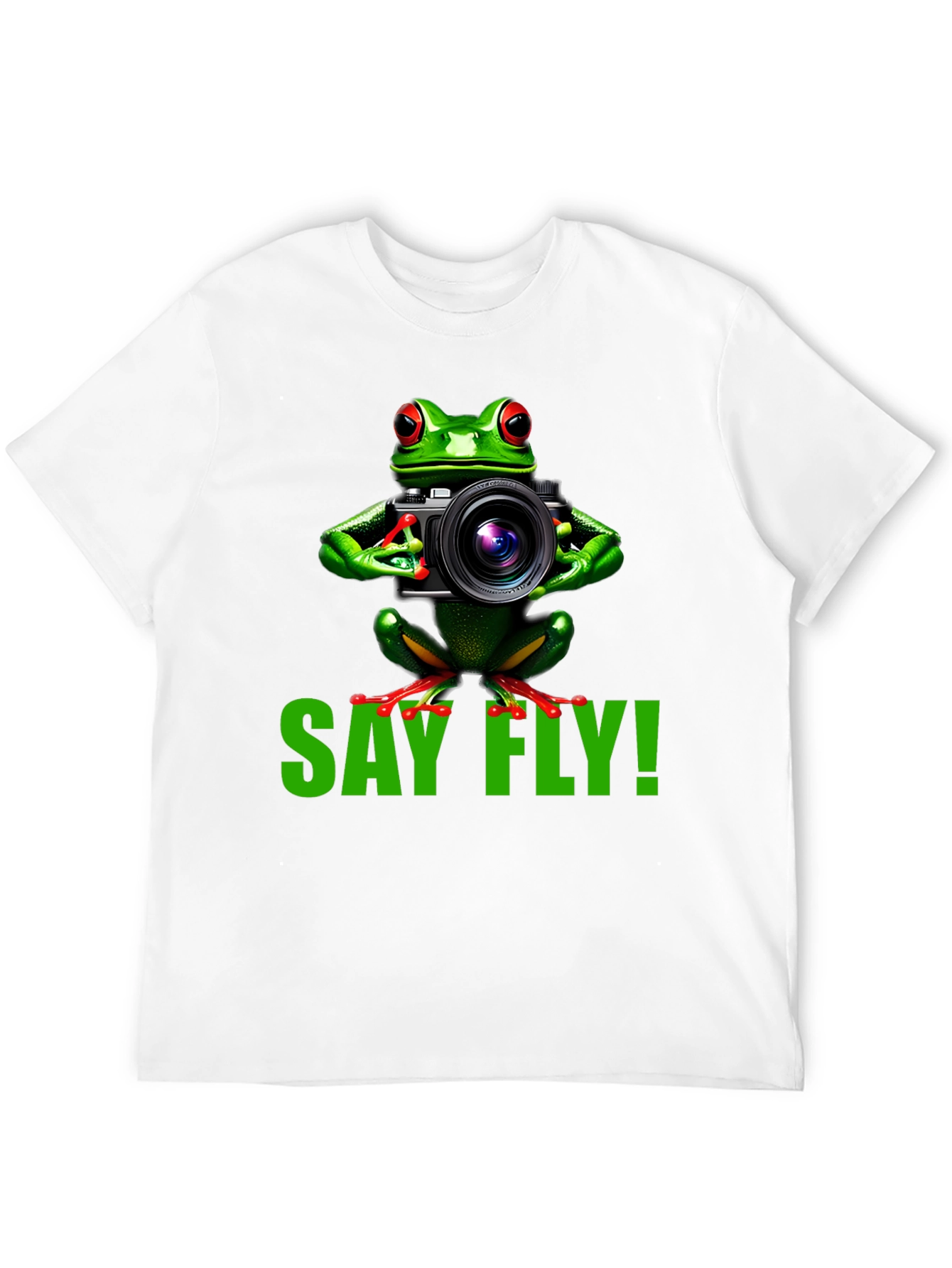 Say Fly! Frog Photographer Graphic T-Shirt