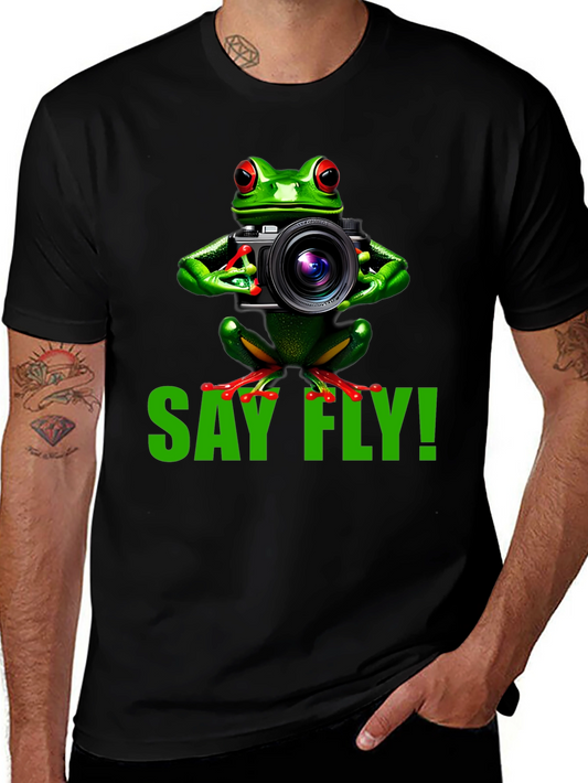 Say Fly! Frog Photographer Graphic T-Shirt