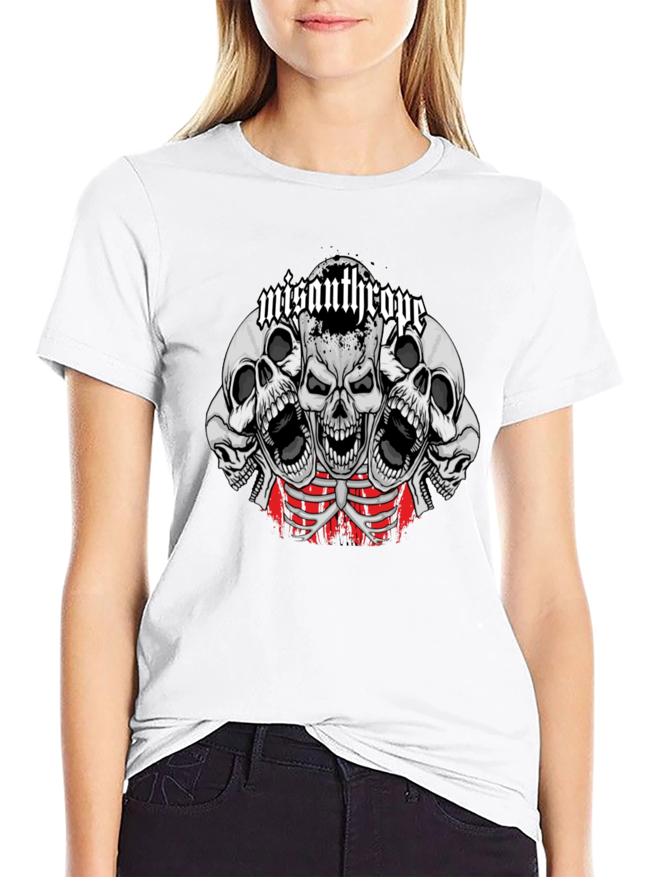 Misanthrope Skull Graphic Tee - Mens Black T-Shirt