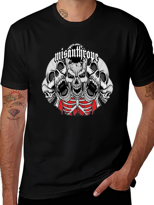 Misanthrope Skull Graphic Tee - Mens Black T-Shirt