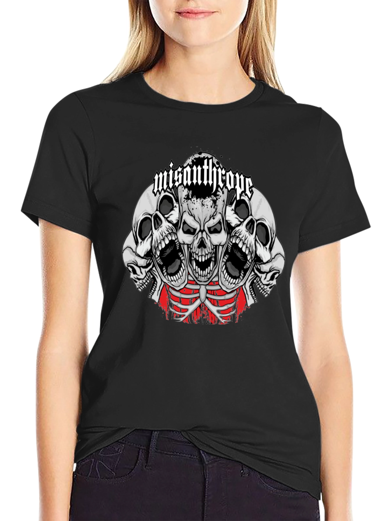 Misanthrope Skull Graphic Tee - Mens Black T-Shirt