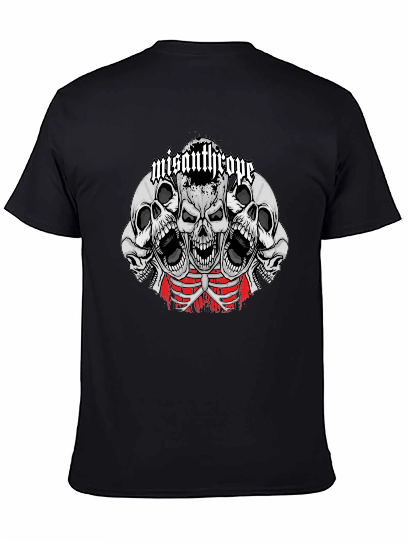 Misanthrope Skull Graphic Tee - Mens Black T-Shirt