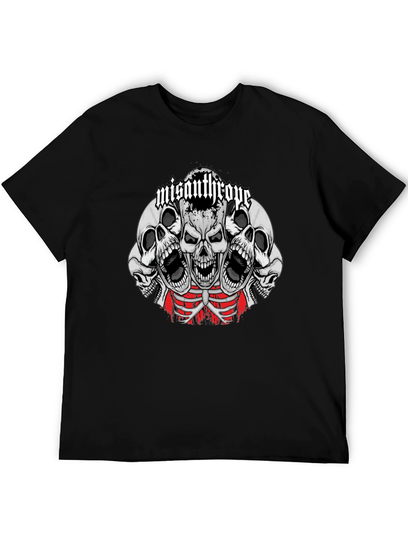 Misanthrope Skull Graphic Tee - Mens Black T-Shirt