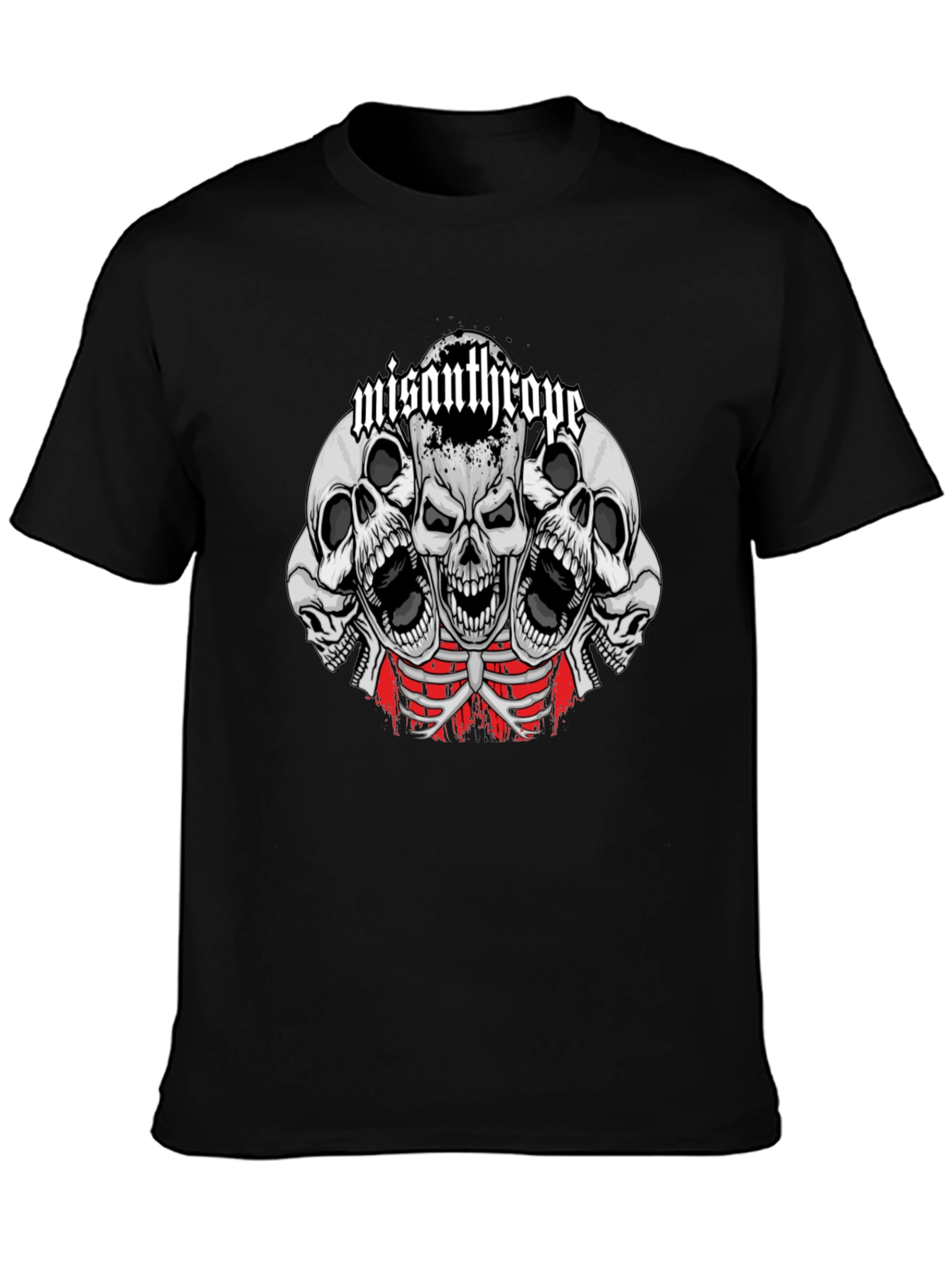 Misanthrope Skull Graphic Tee - Mens Black T-Shirt