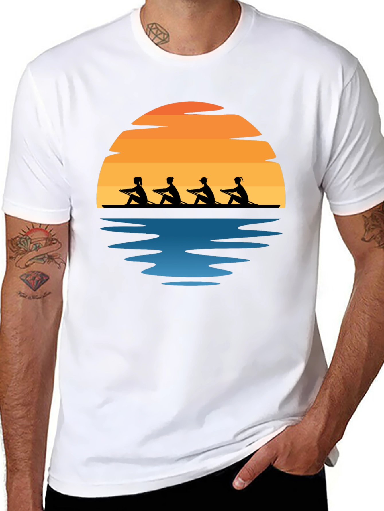 Rowing Team Sunset Graphic Tee