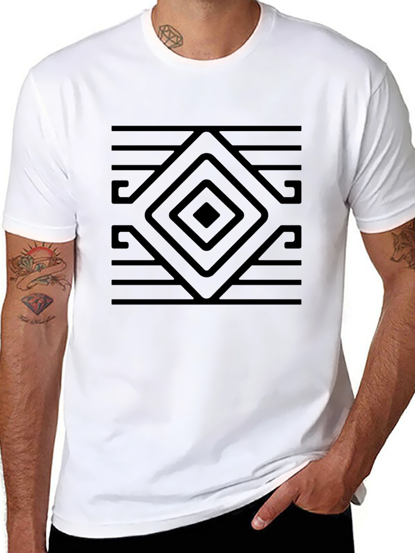 Geometric Black T-Shirt