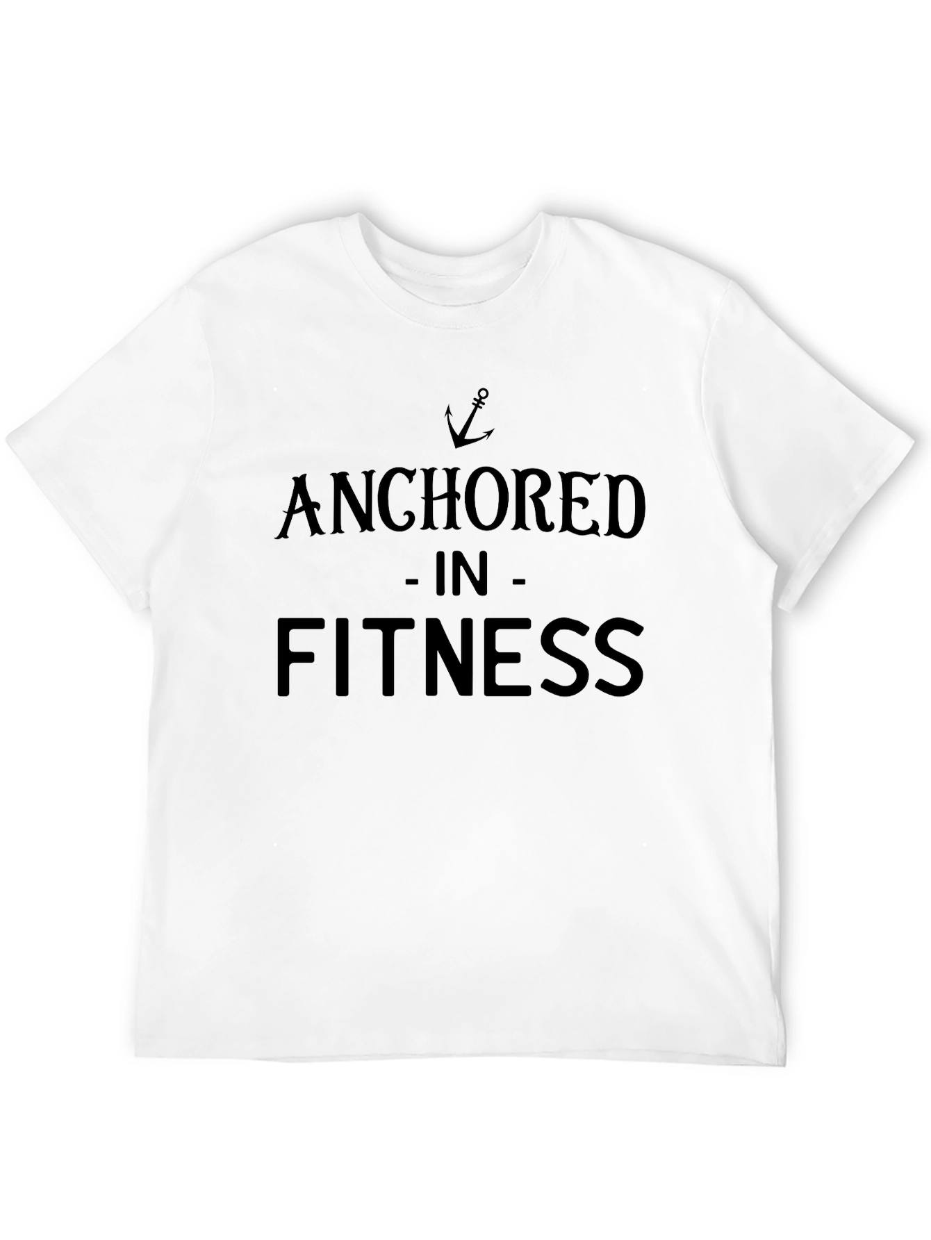 Anchored in Fitness Black Graphic Tee