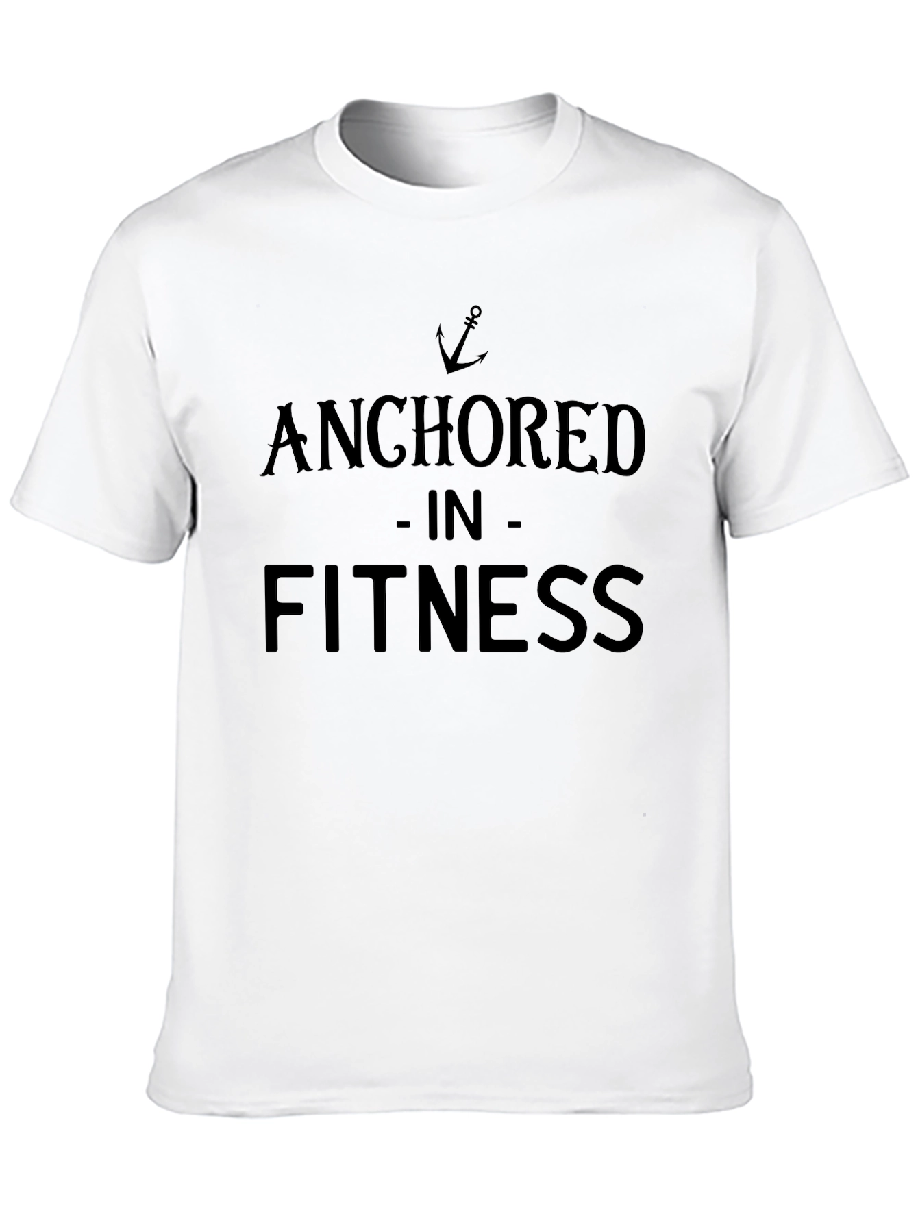 Anchored in Fitness Black Graphic Tee