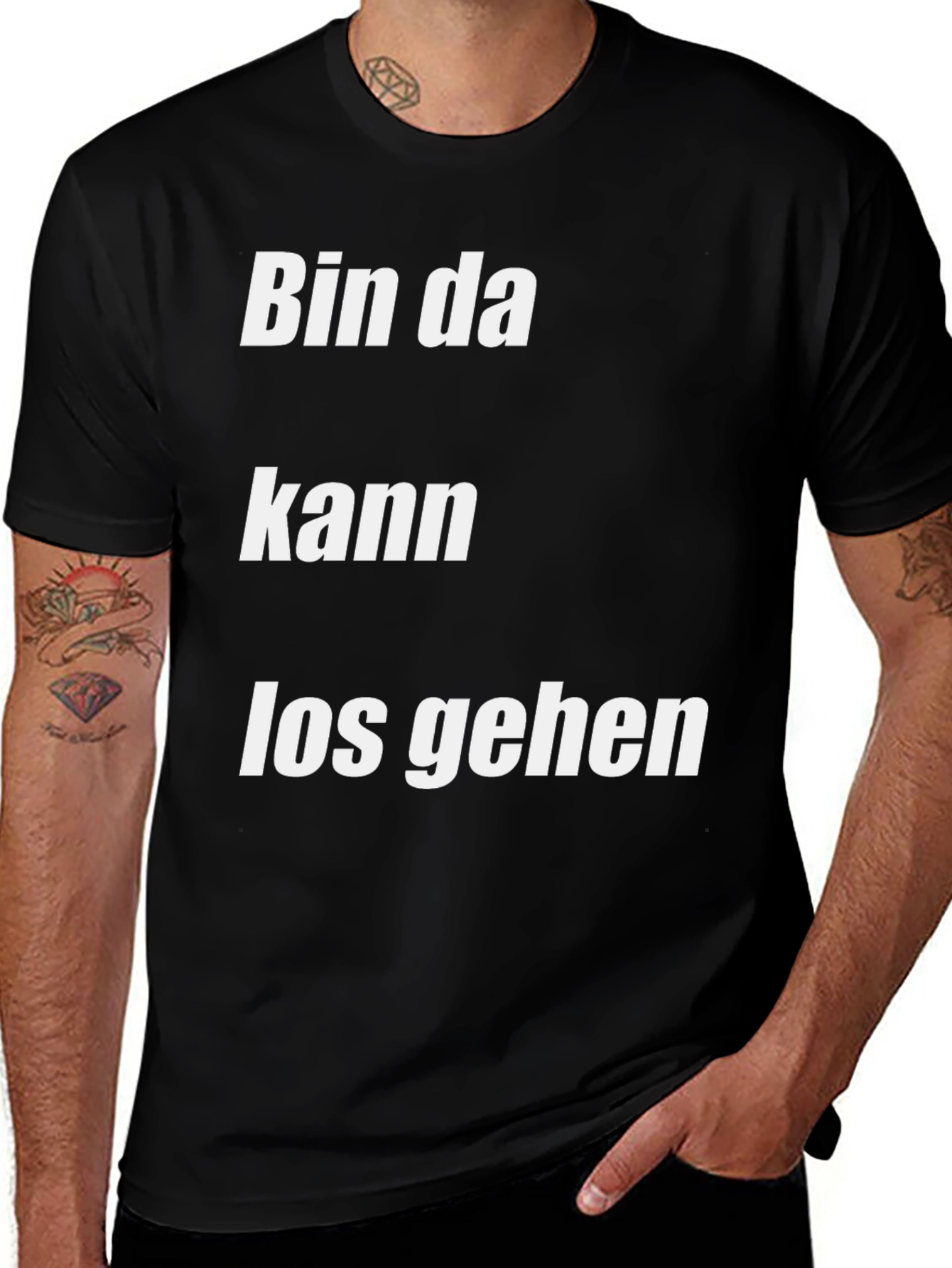Bin Da Kann Los Gehen Black T-Shirt