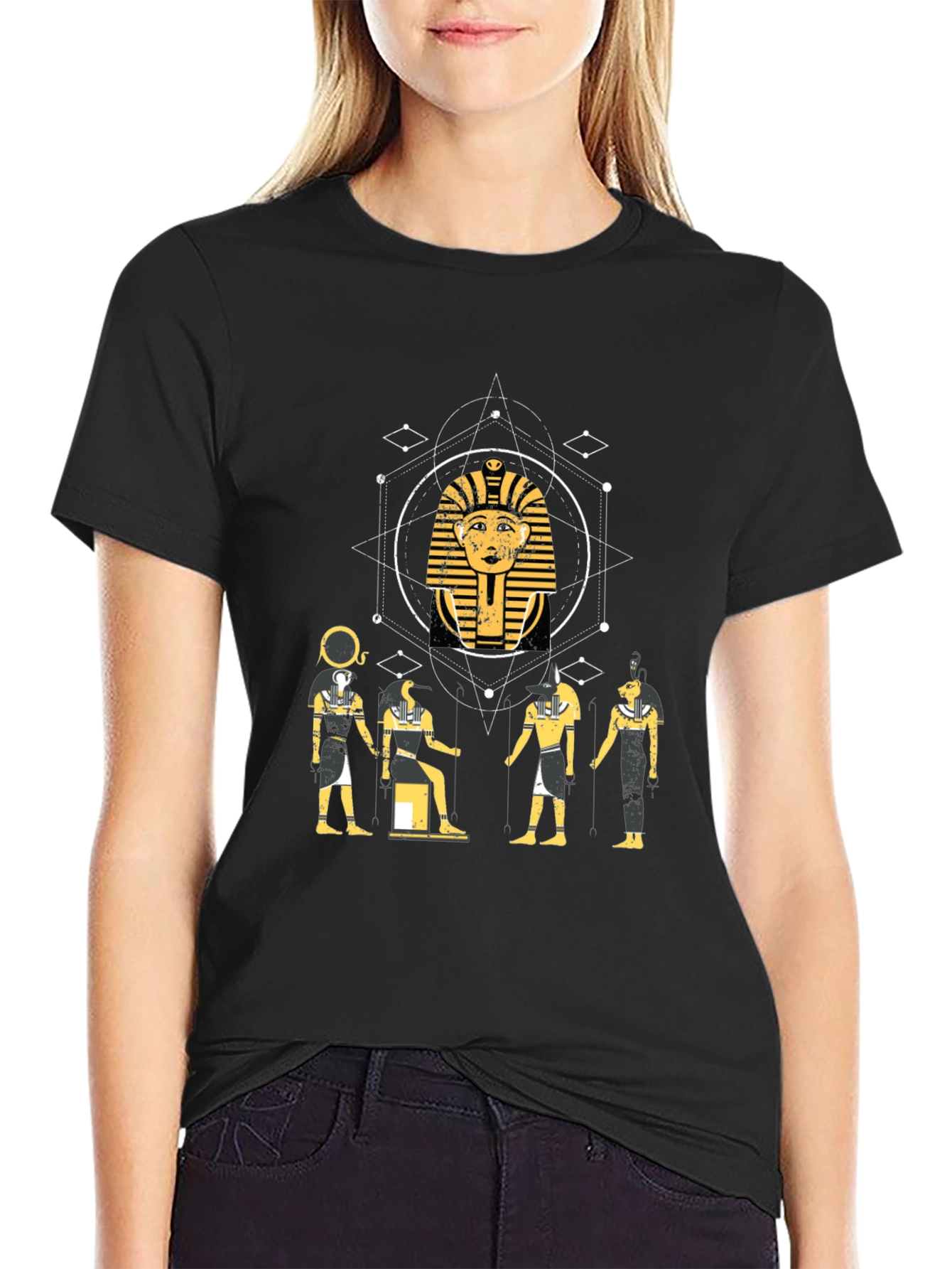 Egyptian Gods Graphic Tee - Black