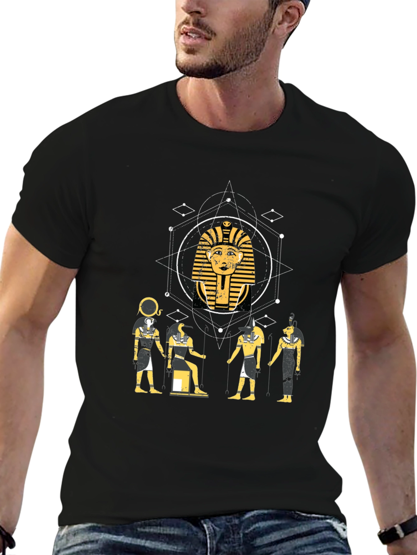 Egyptian Gods Graphic Tee - Black