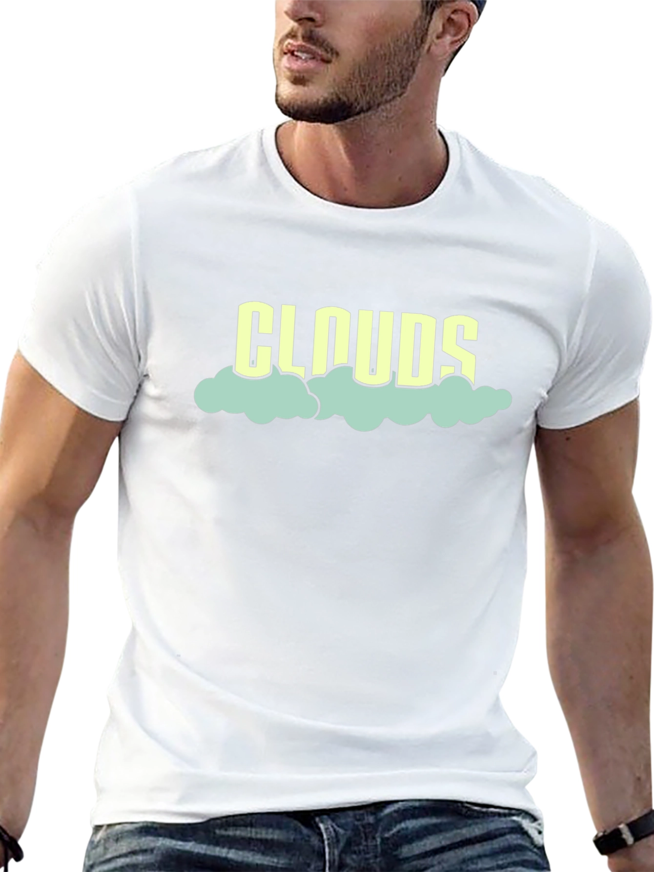 Clouds Graphic T-Shirt - Black Cotton Tee